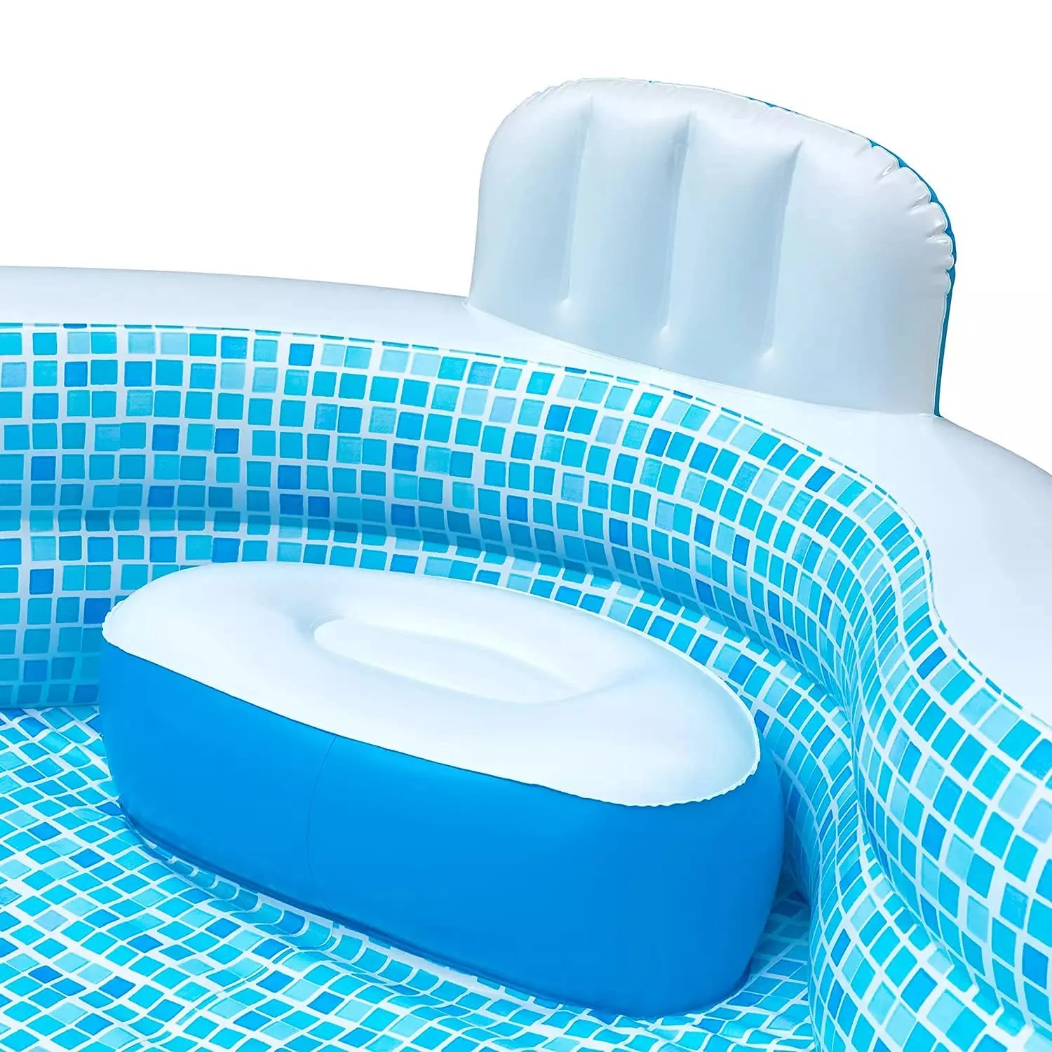 Members Mark Elegant Family Pool 10 Feet Long 2 Inflatable Seats with Backrests. New Version - Image 4
