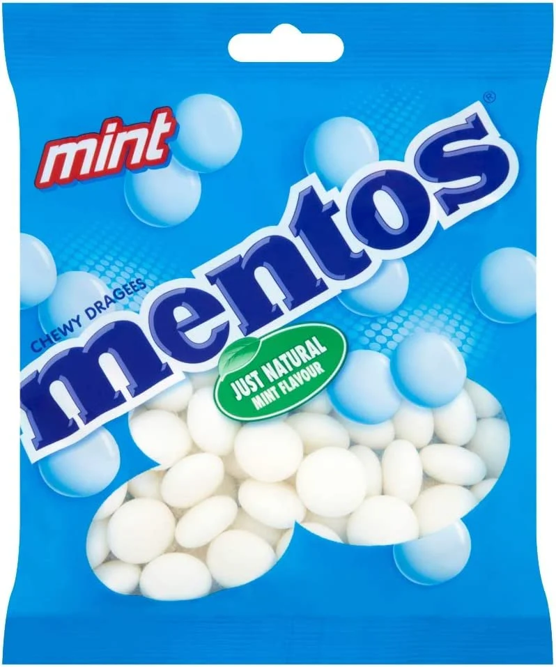 Mentos Mint Flavour Chewy Dragees, Breath Freshening Sweets - 3 x 150 g - Image 2