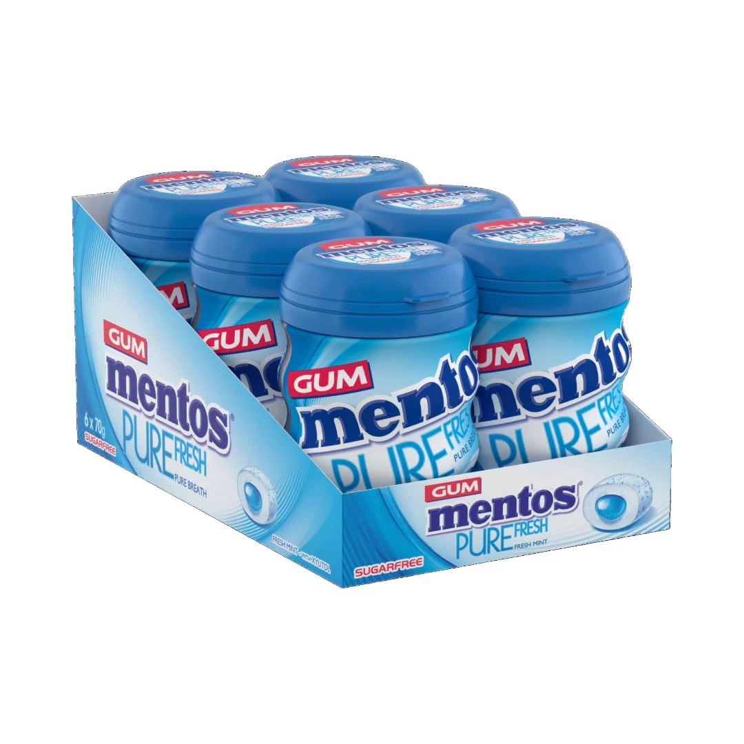 Mentos Pure Fresh Fresh Mint Chewing Gum 35 Pieces – Sugar-Free, Refreshing, Gluten-Free Sweet Treat, with Xylitol, 90 g (Pack of 6) - Image 4