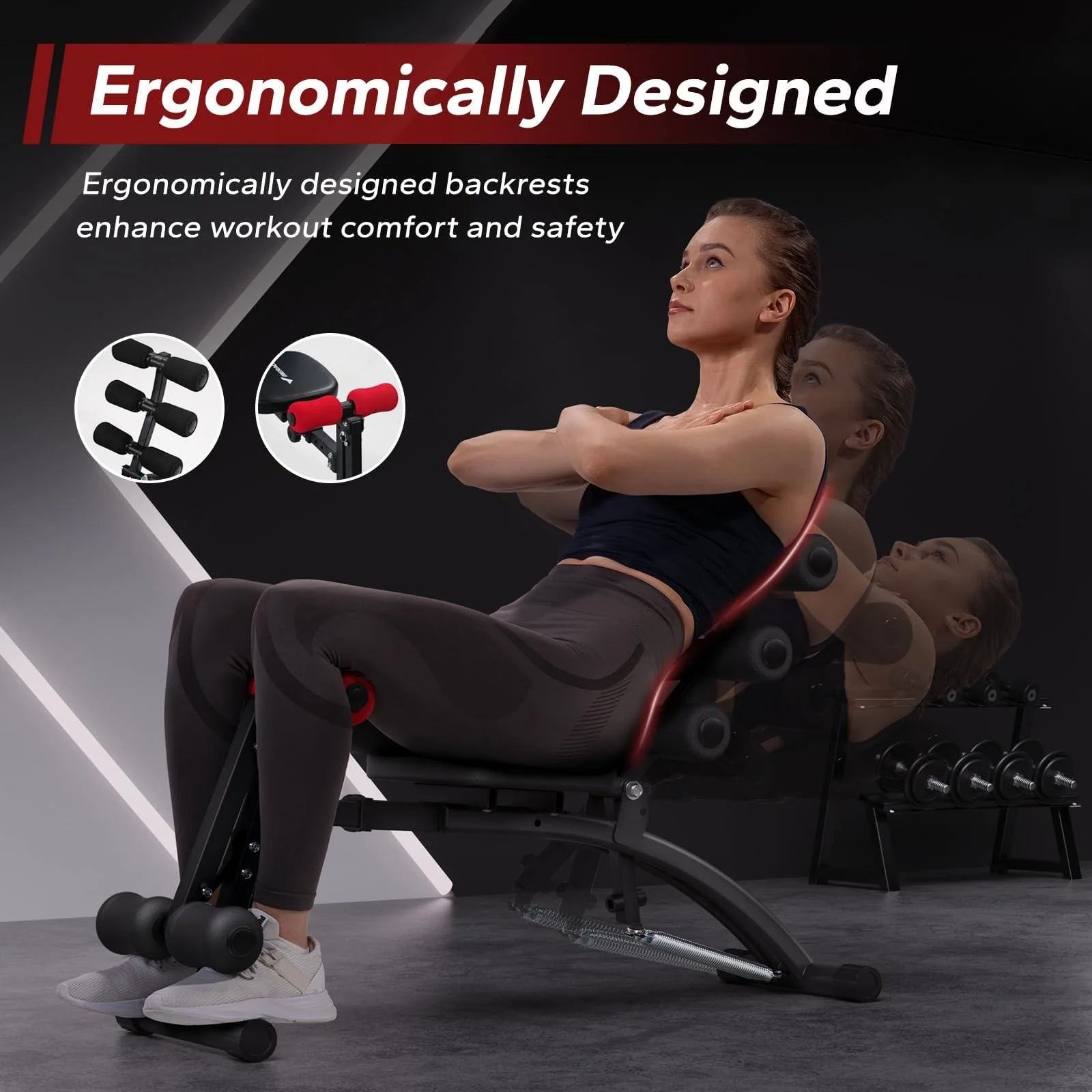 MERACH Ab Machine, Multi-Functional Adjustable Ab Trainer, Ab Workout Bench for Home Gym, Sit Up Machine for Abdominal, Exercise Chair for Full Body Workout - Image 2