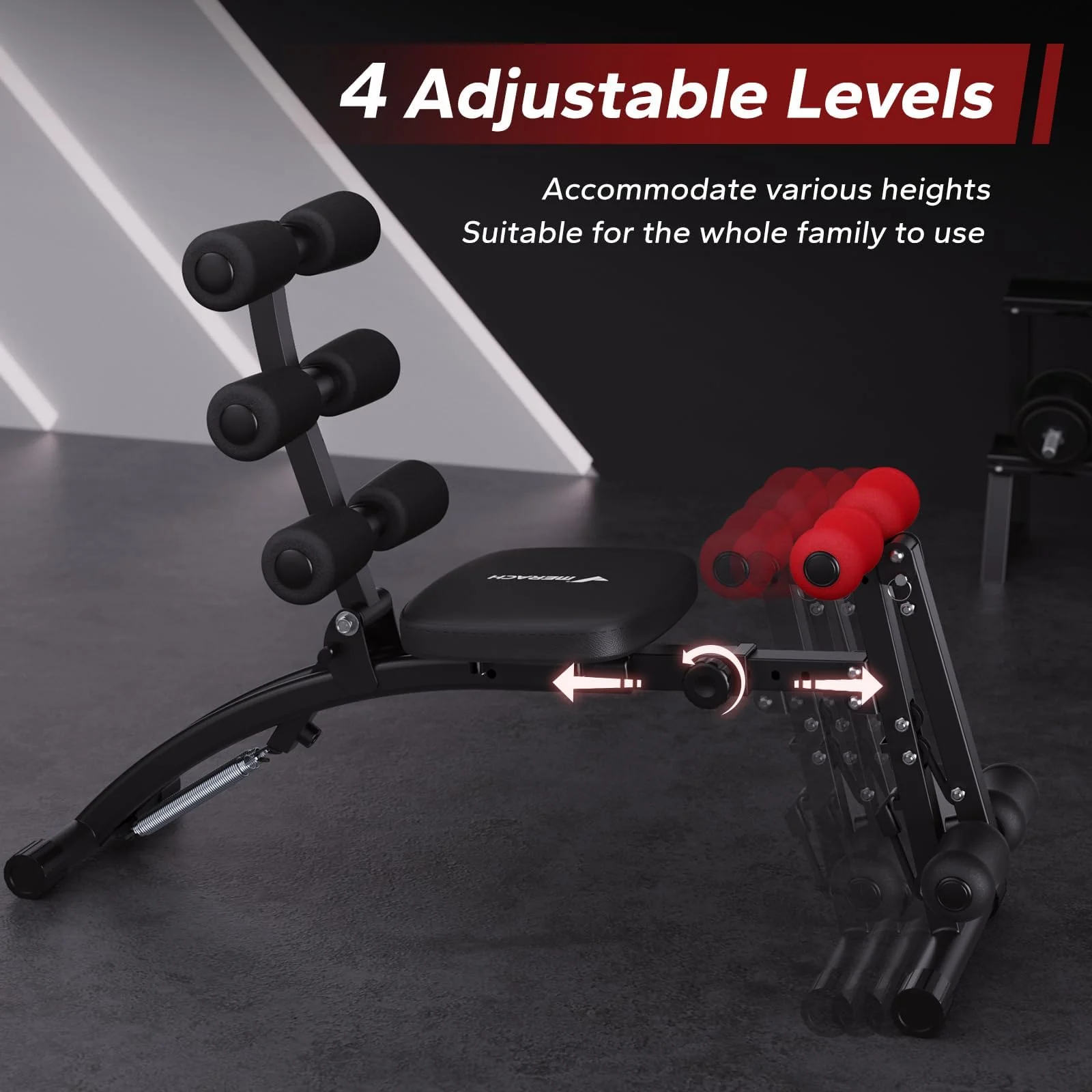 MERACH Ab Machine, Multi-Functional Adjustable Ab Trainer, Ab Workout Bench for Home Gym, Sit Up Machine for Abdominal, Exercise Chair for Full Body Workout - Image 3