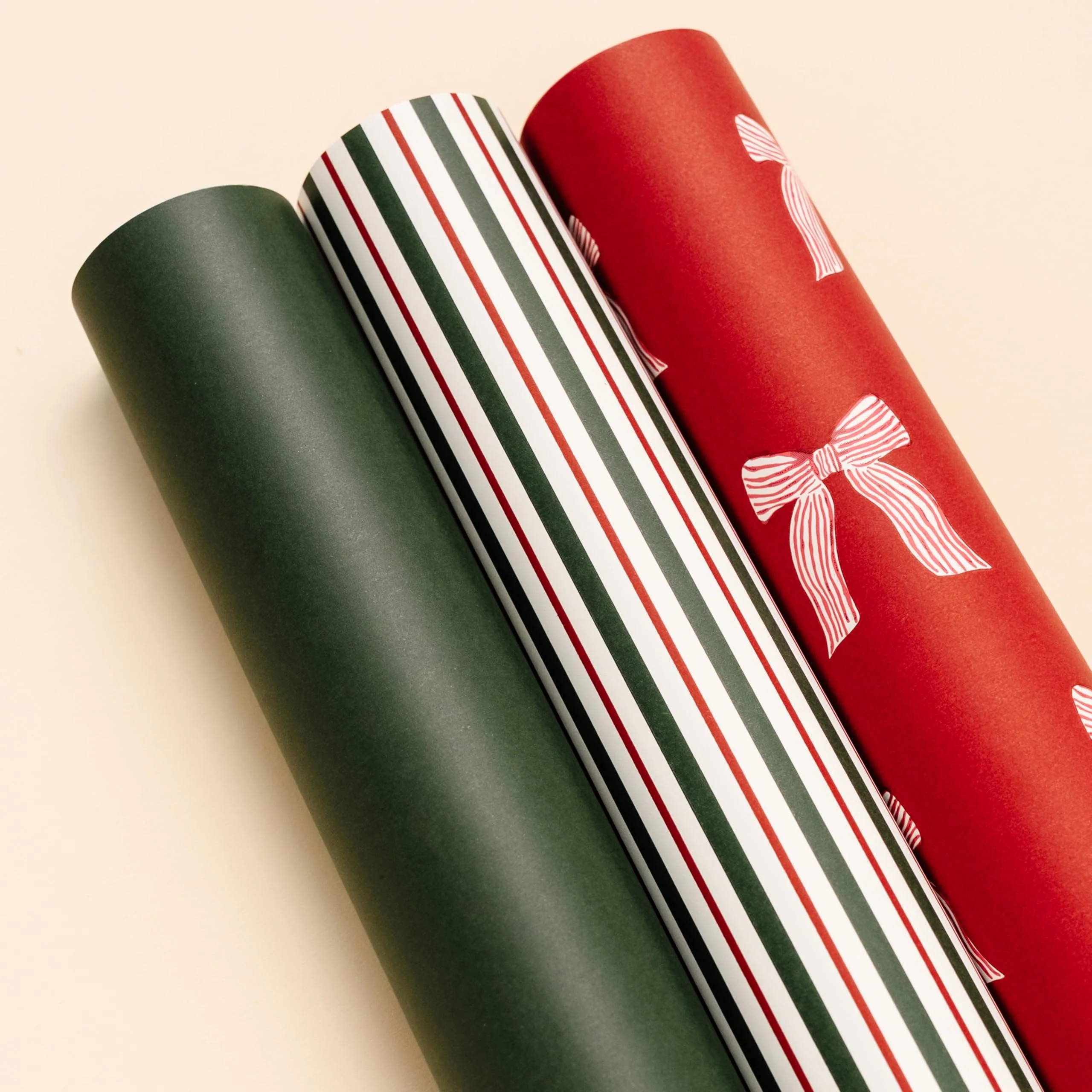 Merry Market Christmas Wrapping Paper Rolls, Premium Matte Gift Wrap, 30” x 168” Large Roll, Bows Stripes Design, Holiday Gift Wrapping - Image 5