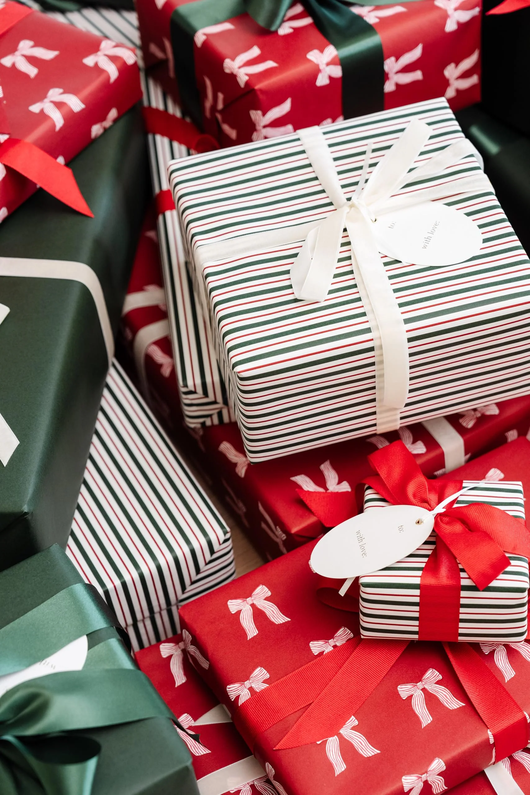 Merry Market Christmas Wrapping Paper Rolls, Premium Matte Gift Wrap, 30” x 168” Large Roll, Bows Stripes Design, Holiday Gift Wrapping - Image 6