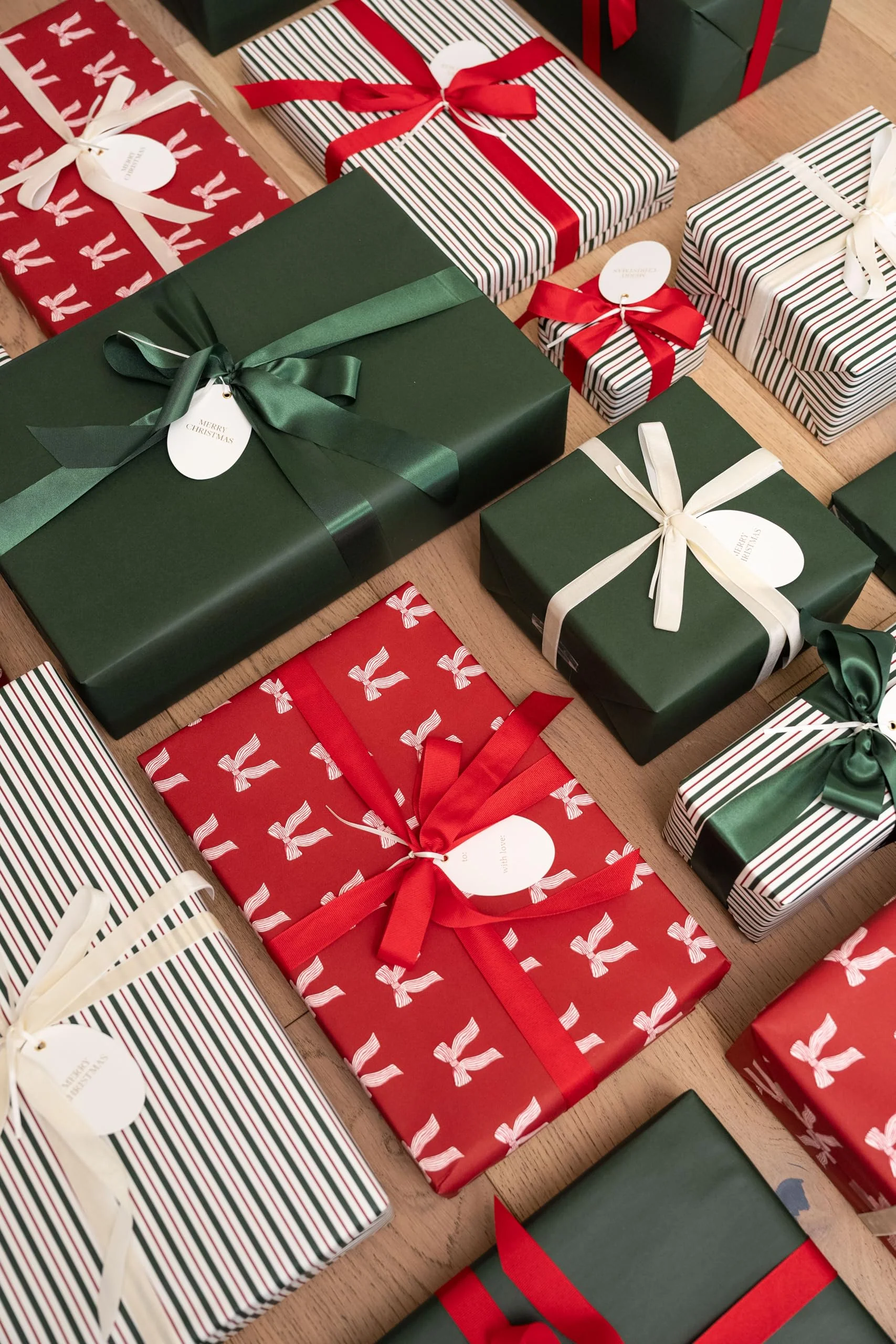 Merry Market Christmas Wrapping Paper Rolls, Premium Matte Gift Wrap, 30” x 168” Large Roll, Bows Stripes Design, Holiday Gift Wrapping - Image 7