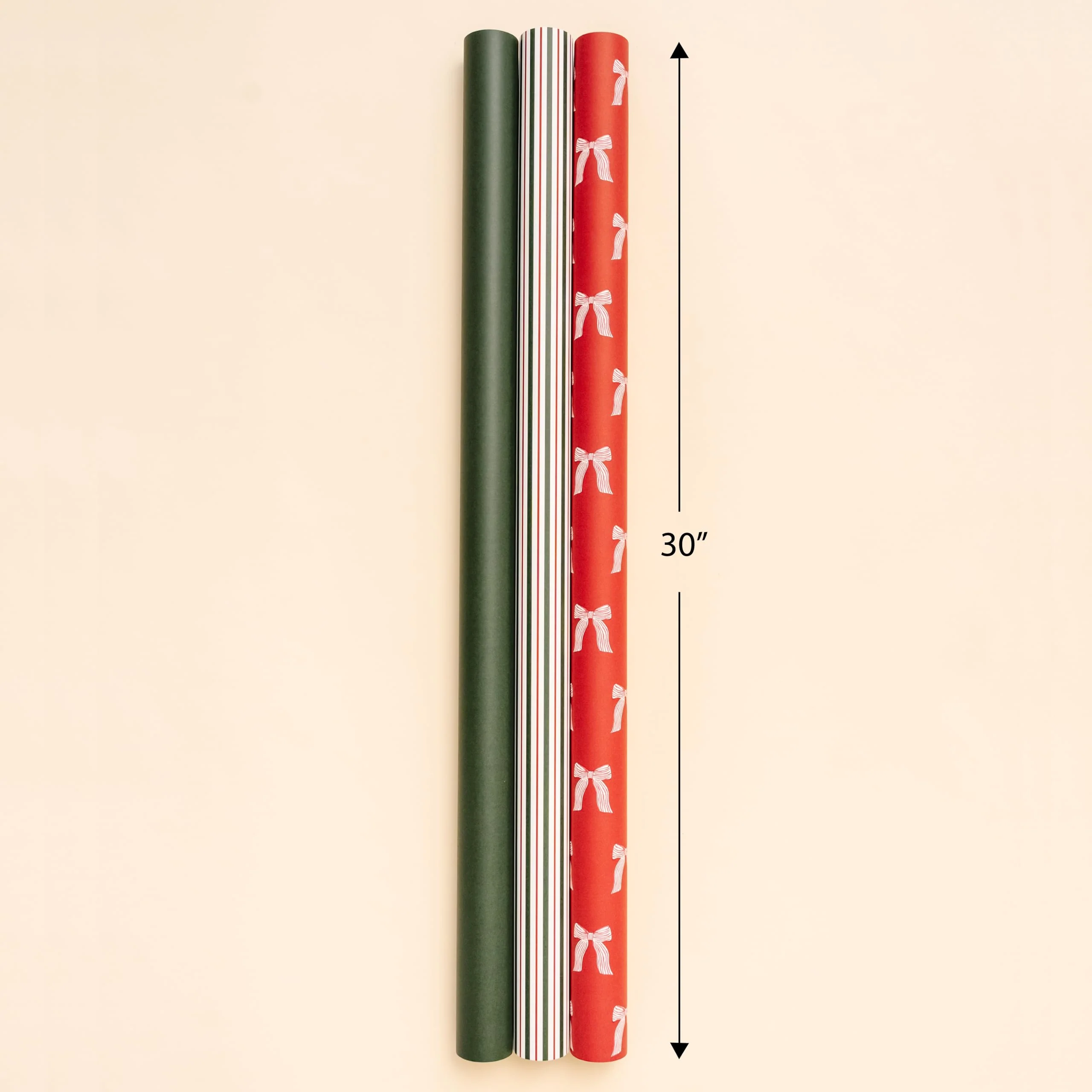 Merry Market Christmas Wrapping Paper Rolls, Premium Matte Gift Wrap, 30” x 168” Large Roll, Bows Stripes Design, Holiday Gift Wrapping - Image 8