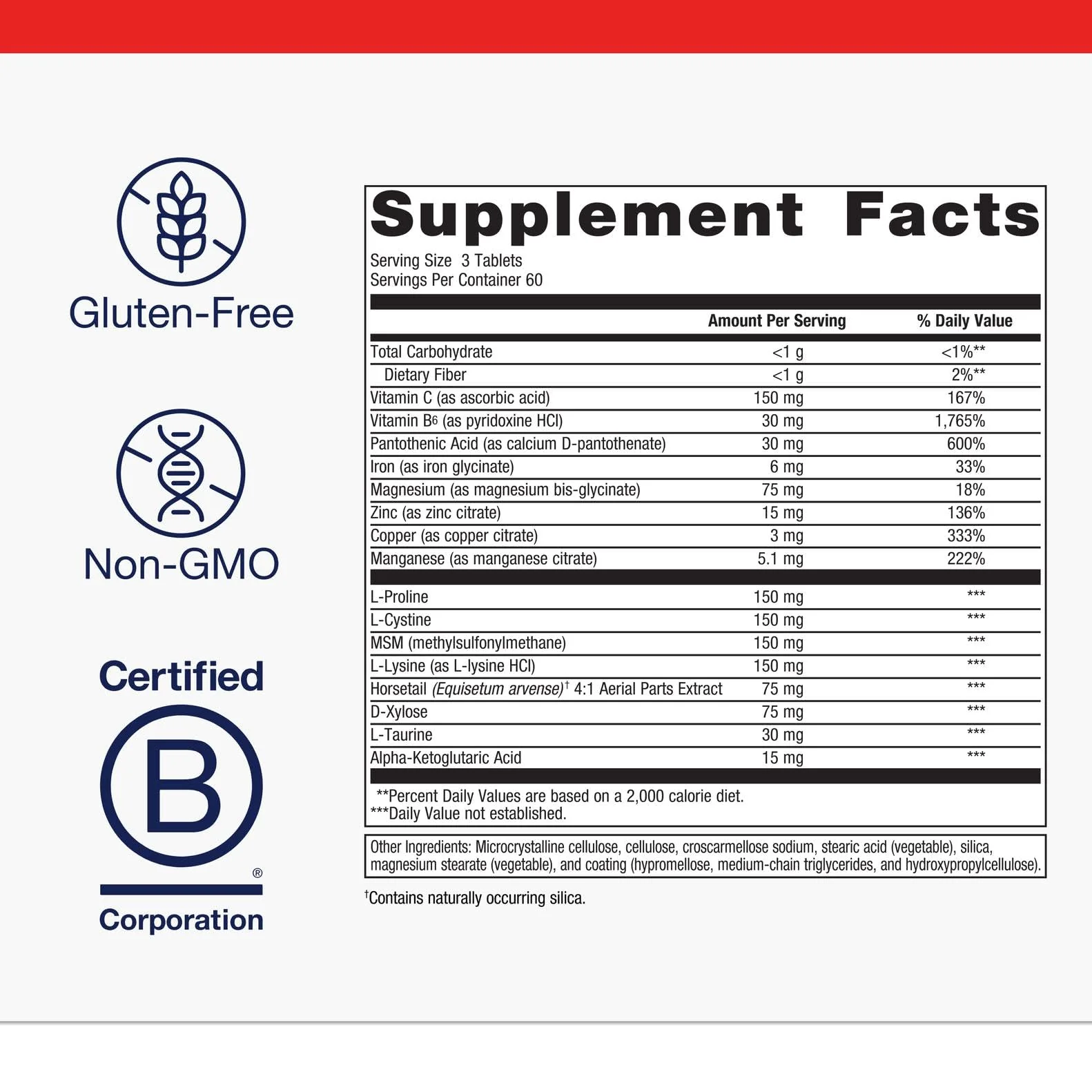 Metagenics Collagenics - Collagen‑Building Nutrients for Joint, Skin & Connective Tissue Support* - with L‑Proline, L‑Lysine, Vitamin C, Manganese & Zinc* - Non‑GMO, Gluten‑Free - Image 5