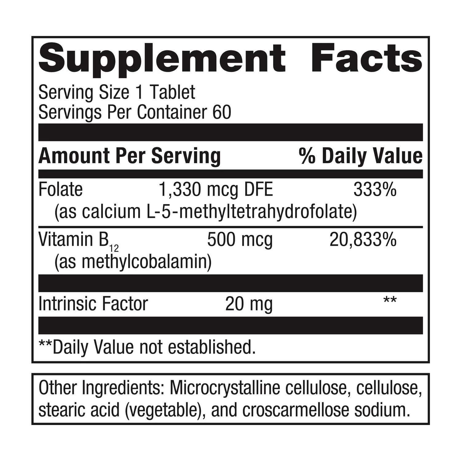Metagenics Intrinsi Vitamin B12-Folate - with Methylcobalamin, L-5-MTHF & Intrinsic Factor - Supports Energy Metabolism, Nervous System & Heart Health - Non-GMO & Gluten-Free - 60 Tablets - Image 7