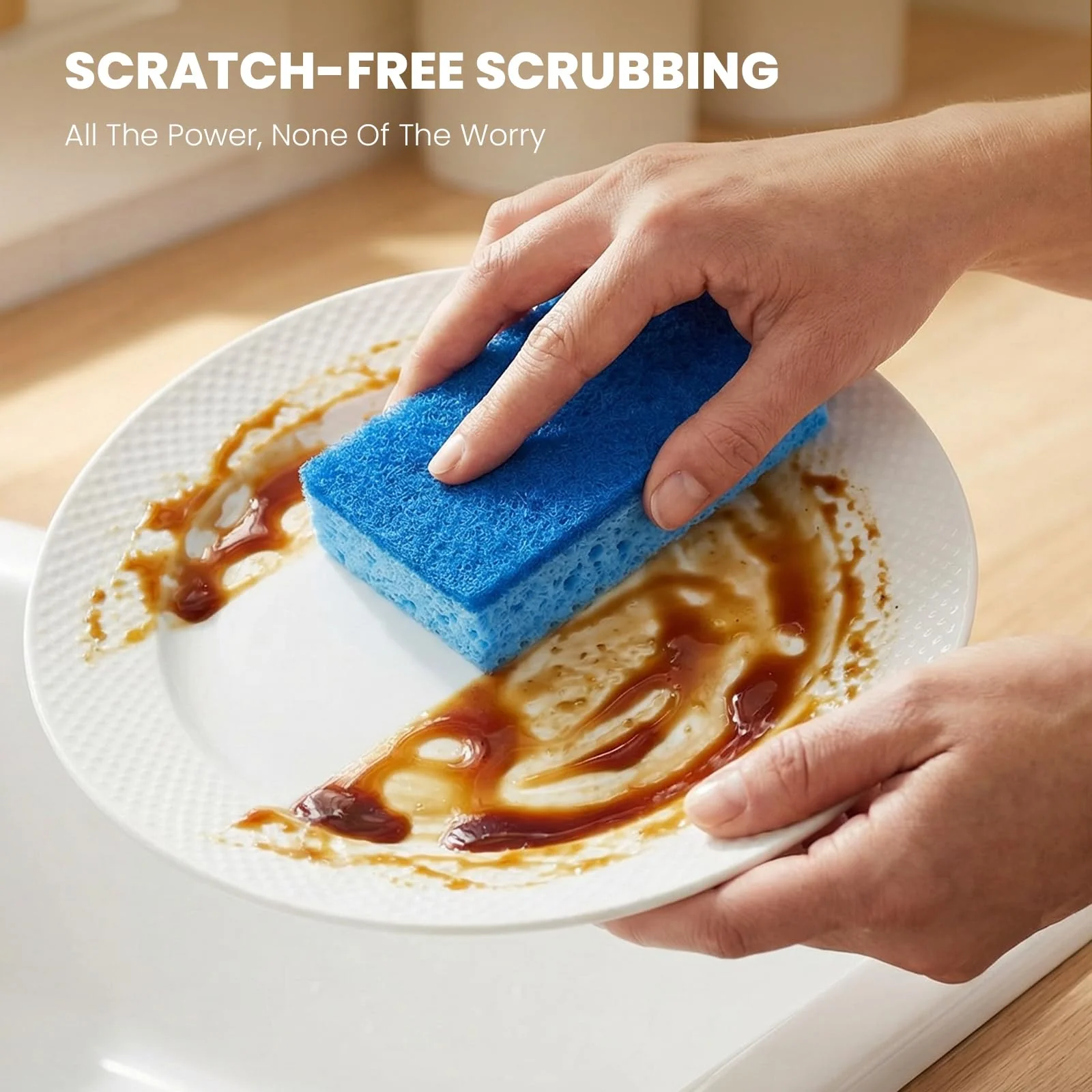 Metflavor Kitchen Sponges, 24 Count, Non-Scratch Scrub Sponge, Dual Sided Cleaning Sponges for Dishes, Kitchen, Bathroom - Image 7