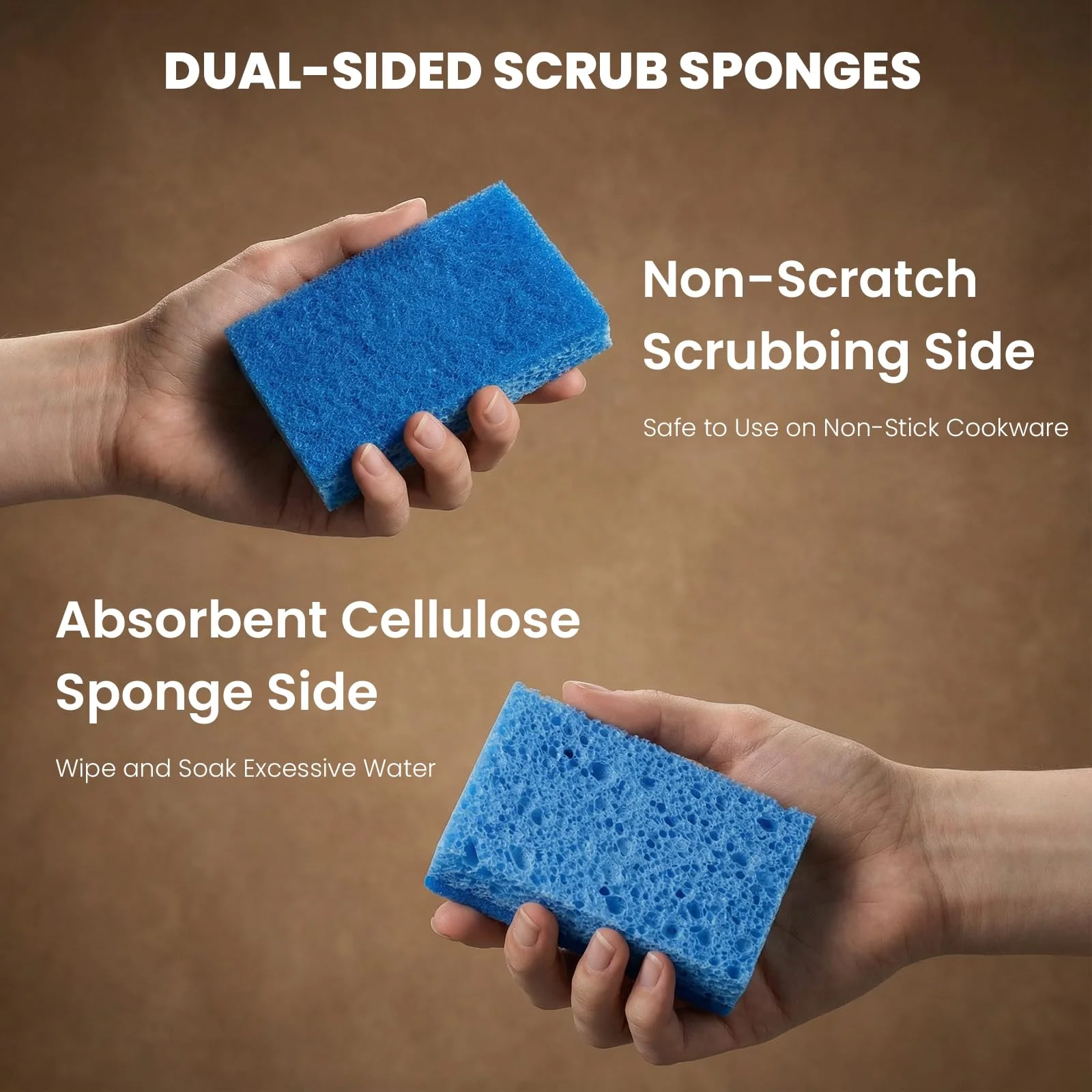 Metflavor Kitchen Sponges, 24 Count, Non-Scratch Scrub Sponge, Dual Sided Cleaning Sponges for Dishes, Kitchen, Bathroom - Image 8