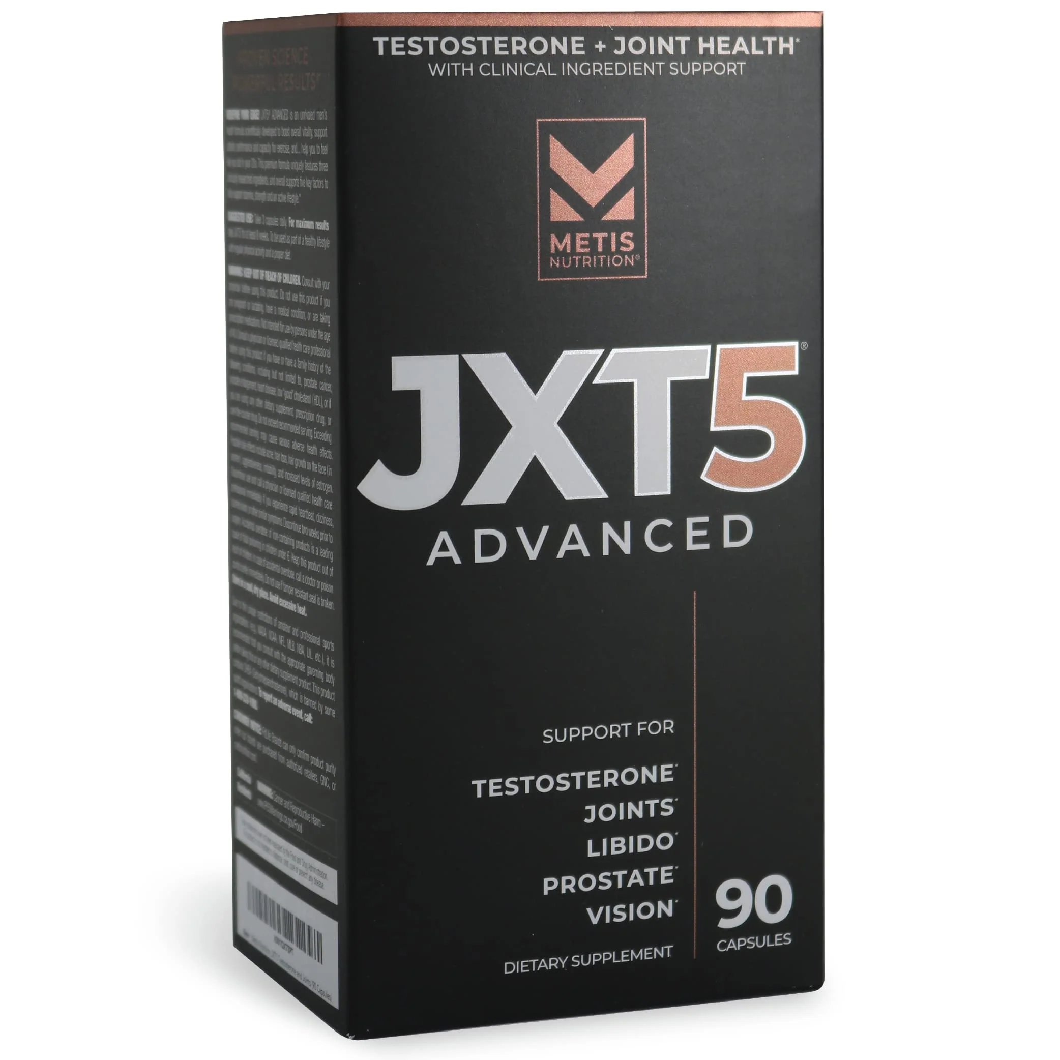 METISNutrition JXT5 Joint Health - 5-in-1 Men's Health Supplement to Libido, Prostate, and Vision - Test Boost, Joint Support, and Improve Energy (90 Capsules) - Image 2