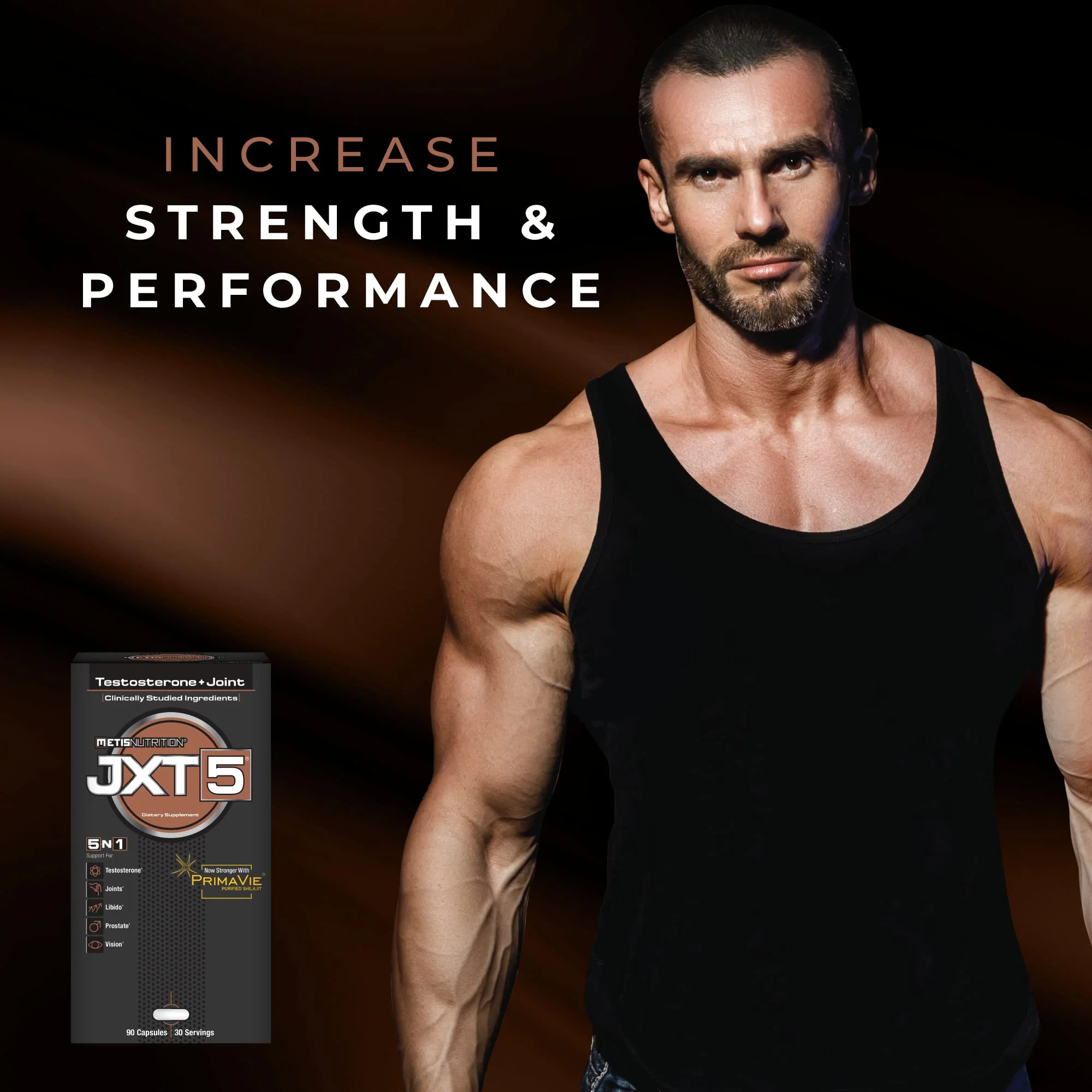 METISNutrition JXT5 Joint Health - 5-in-1 Men's Health Supplement to Libido, Prostate, and Vision - Test Boost, Joint Support, and Improve Energy (90 Capsules) - Image 5