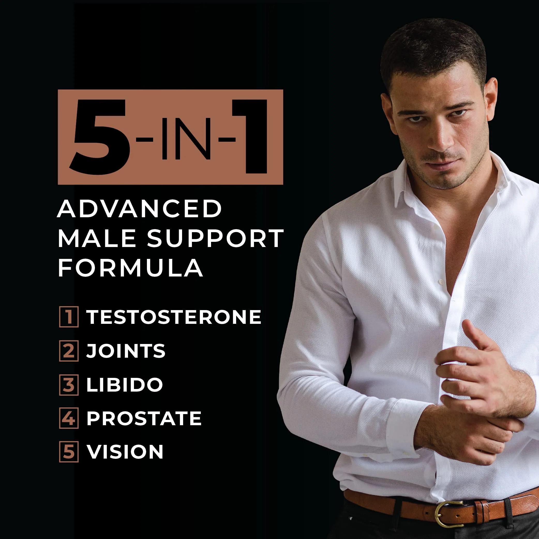 METISNutrition JXT5 Joint Health - 5-in-1 Men's Health Supplement to Libido, Prostate, and Vision - Test Boost, Joint Support, and Improve Energy (90 Capsules) - Image 7