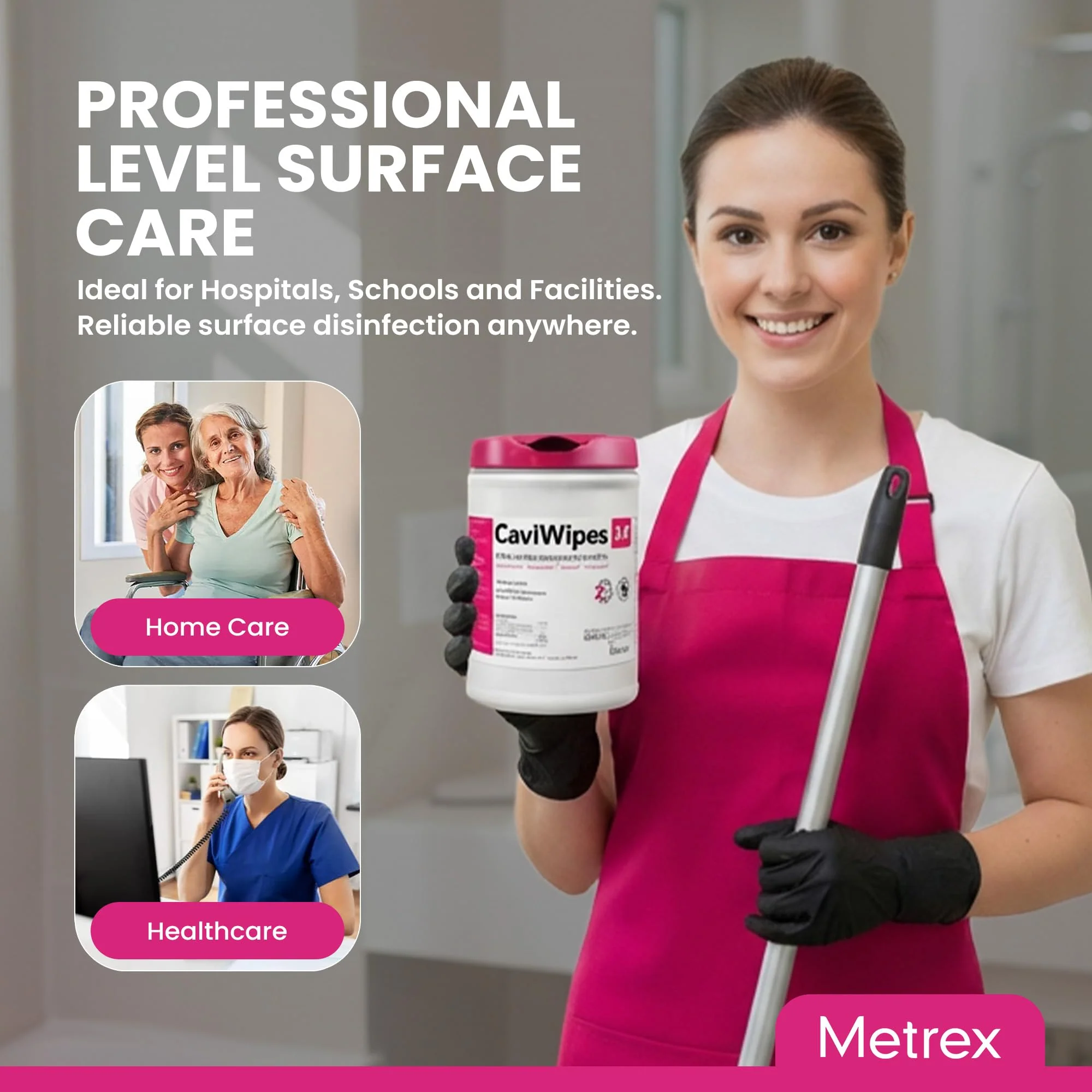 Metrex – CaviWipes 2.0 Disinfecting Wipes for Healthcare, Dental & Clinical Use – Manual Pull, Pre-Moistened, Non-Sterile, Disposable 6" x 6.75" – 160 Wipes per Canister, 12 Canisters/Case - Image 4