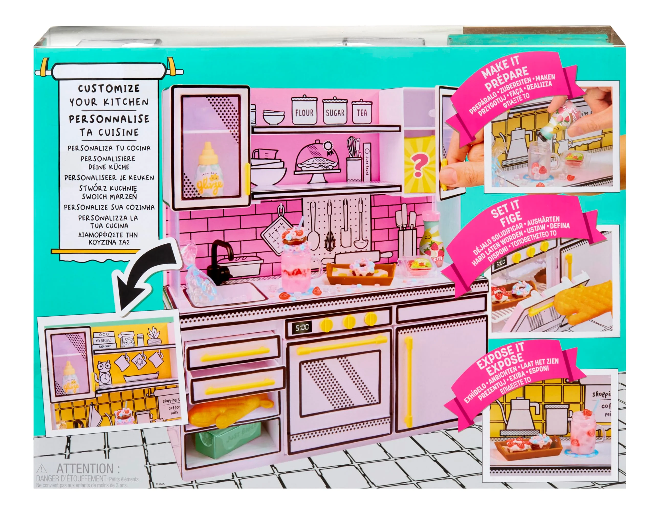 MGA's Miniverse Make It Mini Kitchen, Kitchen Playset, w/UV Light, Collectibles, DIY, Resin Play, Exclusive, Mystery Recipe, Mini Oven Mitts, NOT Edible, 8+ - Image 4