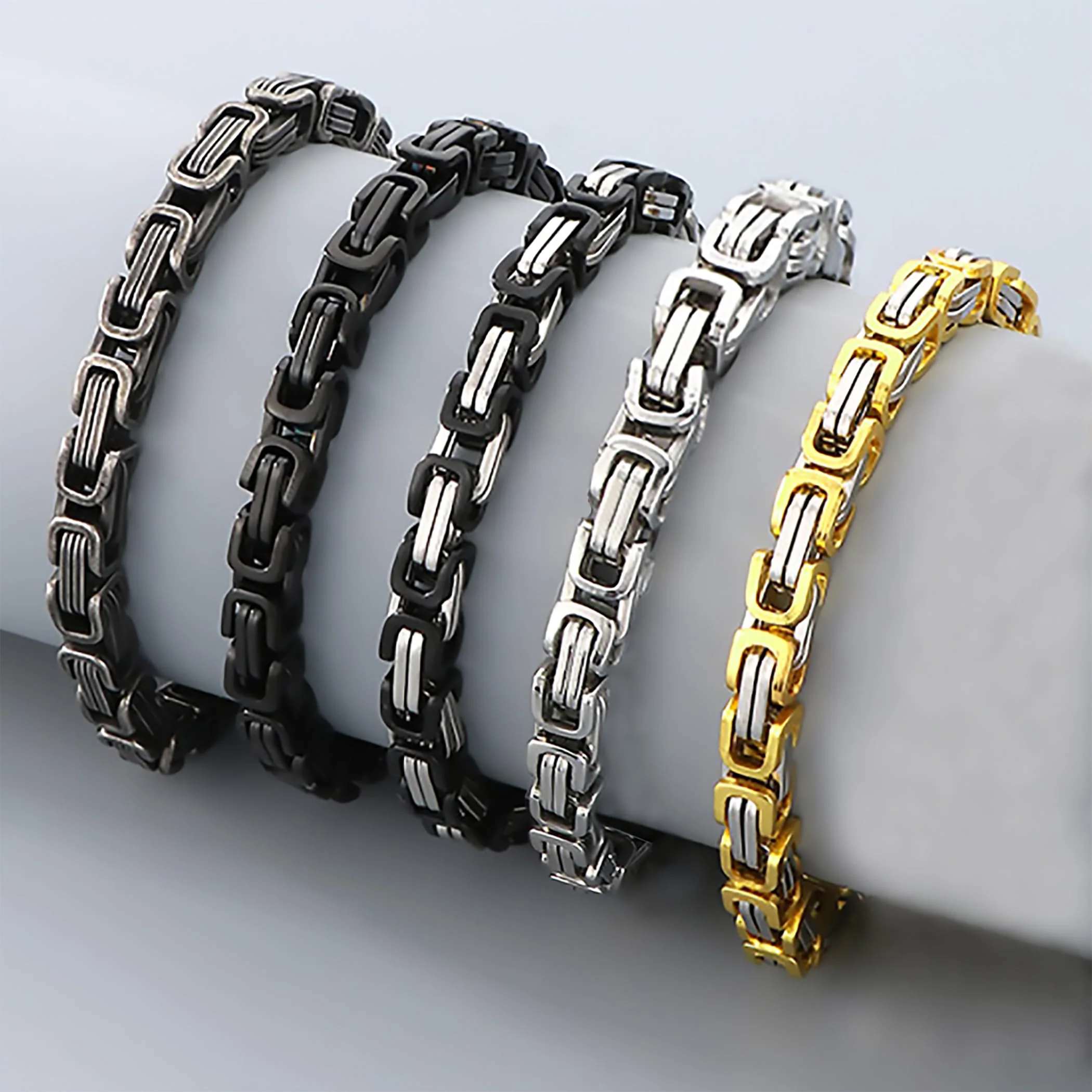 MGOOL To My Son Bracelet From Dad Son Gifts From Mom Graduation Birthday Christmas Father's Day Gifts Message Card���LED Gift Box (SB902 -Silver) - Image 3