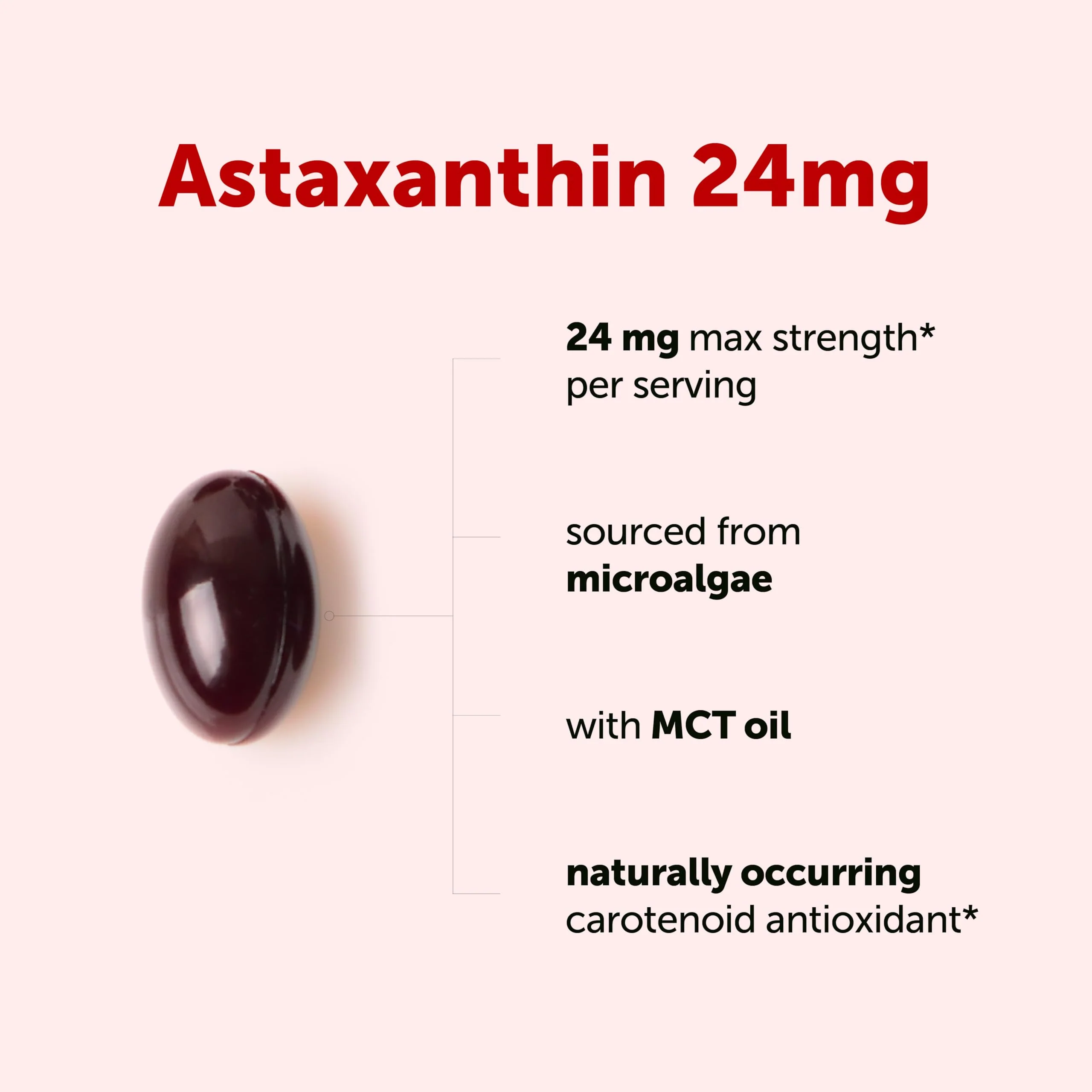 Micro Ingredients Astaxanthin 24mg with MCT Oil, 90 Softgels | Max Strength Astaxanthin Antioxidant Supplements* | Fresh Microalgae Source | Non-GMO, Gluten Free, No Soy - Image 2