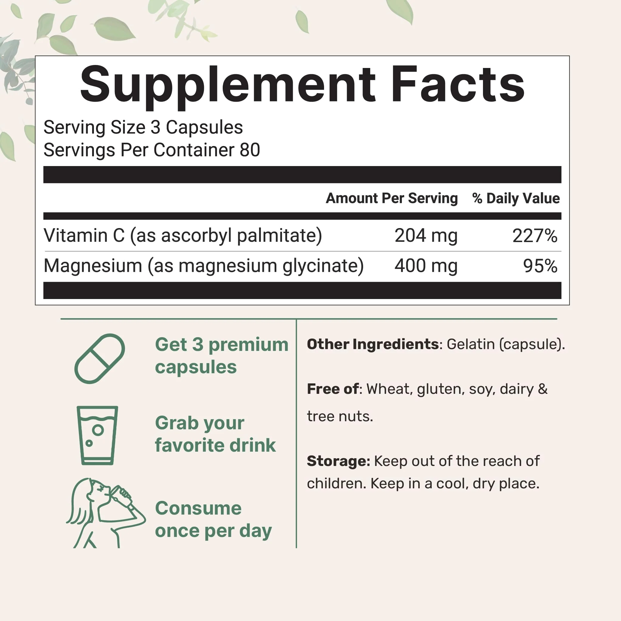 Micro Ingredients Pure Magnesium Glycinate 400mg Per Serving, 240 Capsules | Chelated Mineral Supplements with Elemental Form | Non-GMO, Filler Free - Image 9