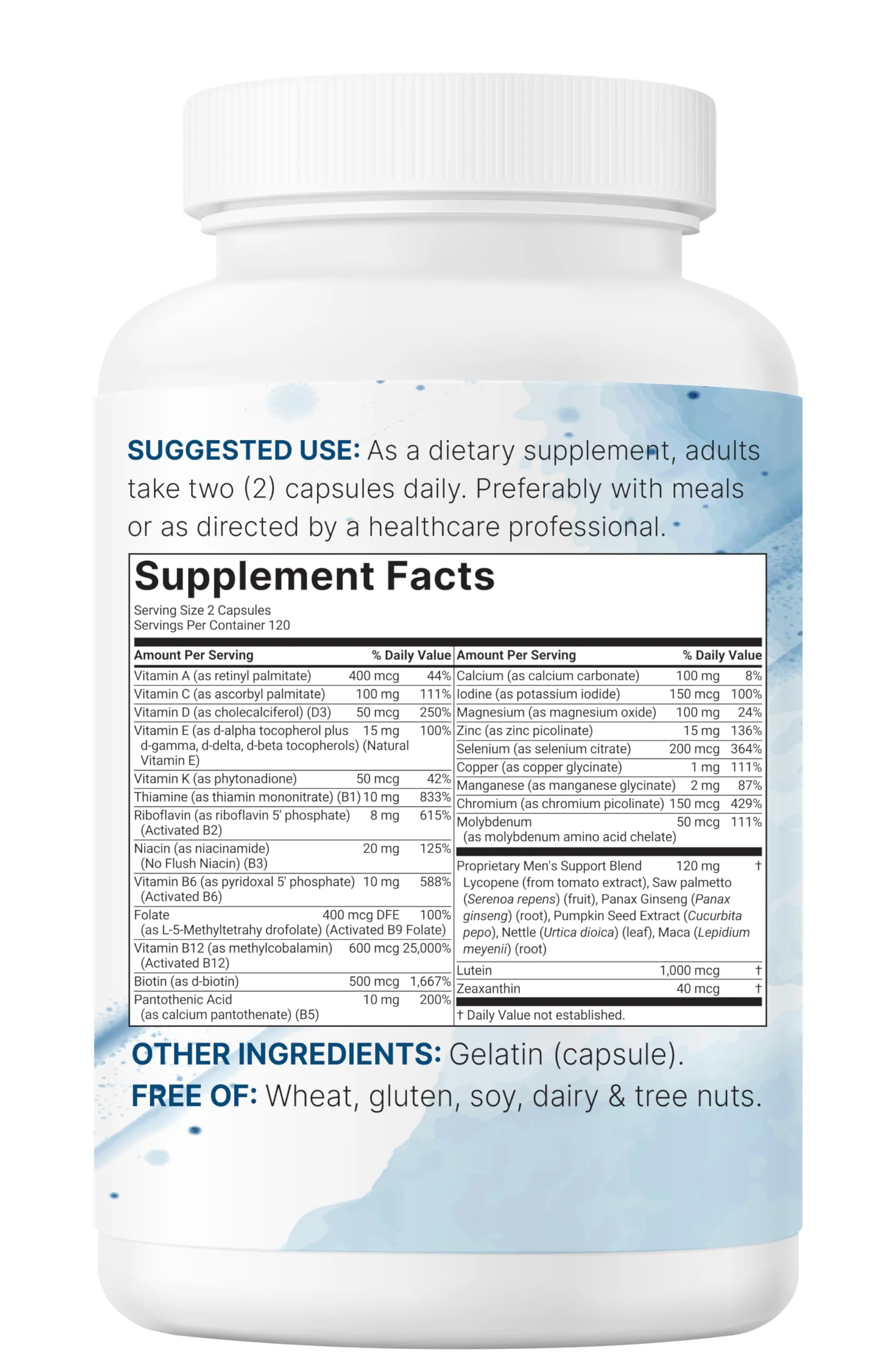 Micro Ingredients Pure Methylated Multivitamin for Men, 240 Capsules | with Vitamin C, D, E, B Complex + Methylfolate, lycopene, Saw Palmetto, Ginseng, & Maca | Men’s Daily Support | Filler Free - Image 3