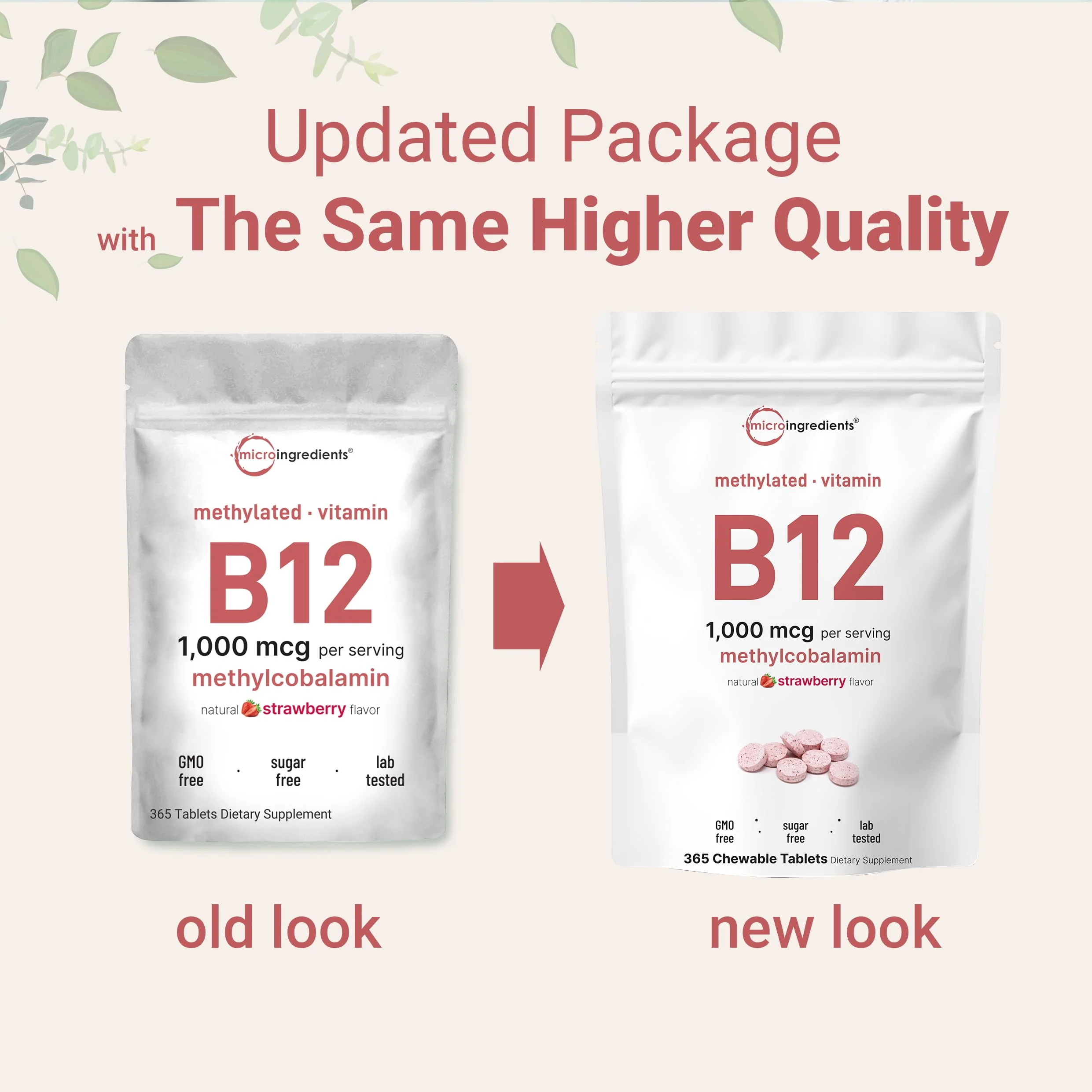 Micro Ingredients Vitamin B12 1,000 mcg | Methylcobalamin – 365 Chewable Tablets | Fast Dissolve, Natural Strawberry Flavor | Supports Energy & Metabolism Health | Vegan, Non-GMO, Gluten Free - Image 5