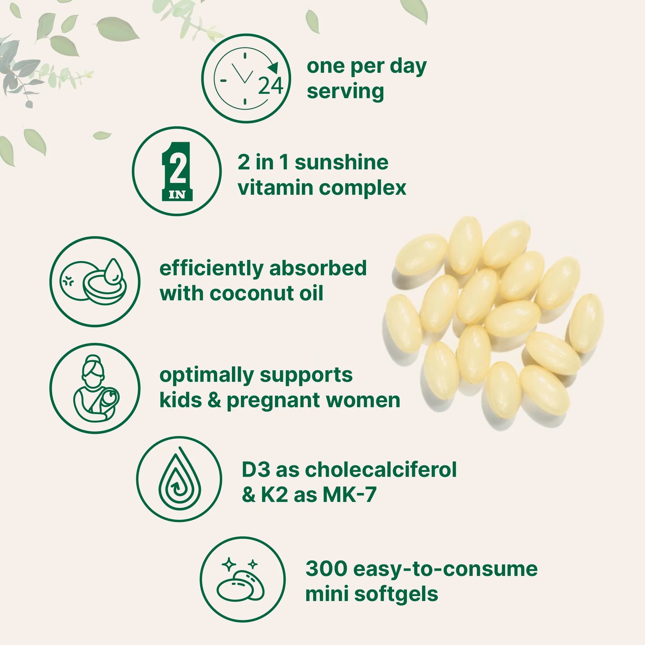 Micro Ingredients Vitamin D3 1,000 IU + K2 MK-7 25 mcg, 300 Softgels | Virgin Coconut Oil | 2-in-1 Bone, Immune & Heart Support | Easy to Swallow, Non-GMO - Image 5