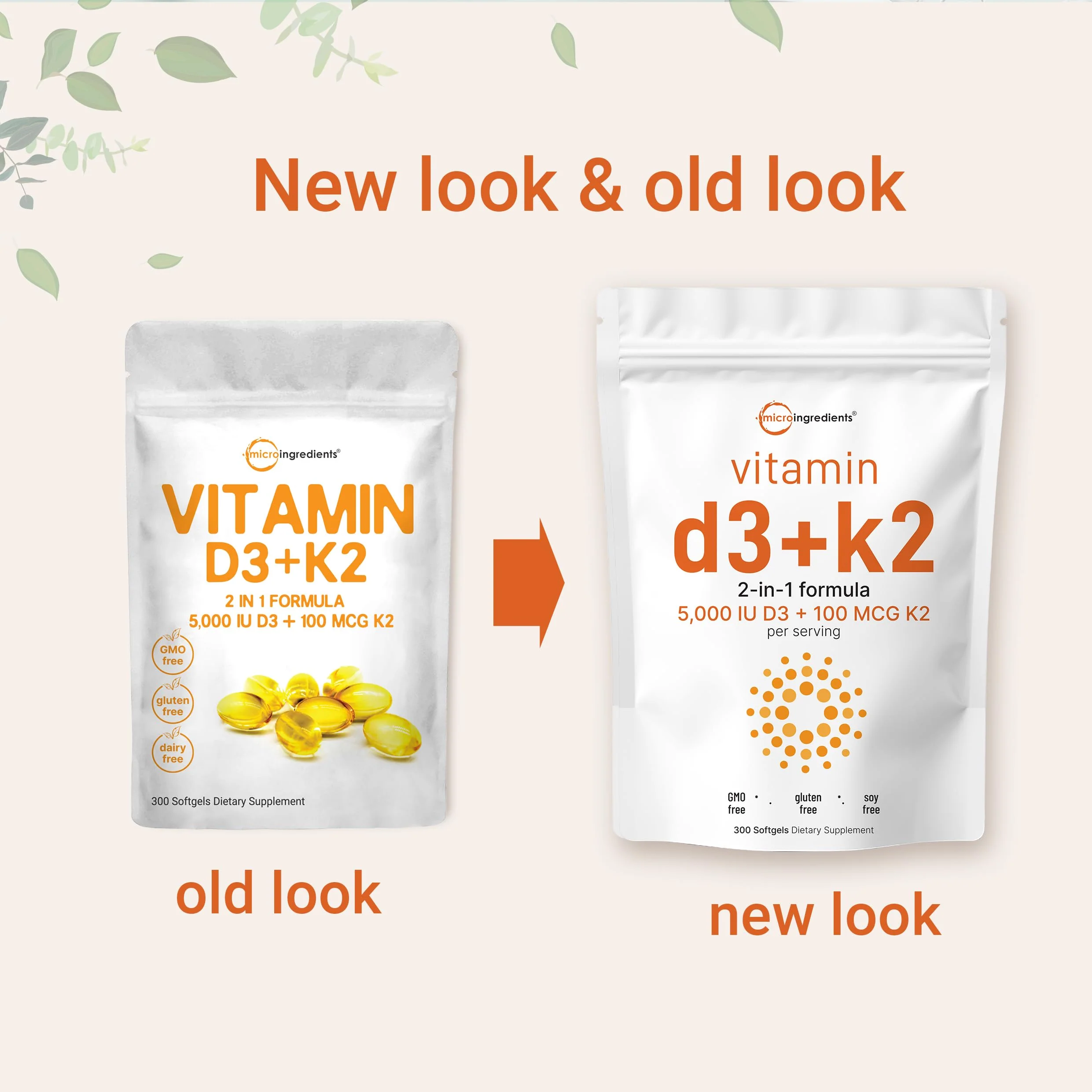 Micro Ingredients Vitamin D3 5,000 IU + K2 MK-7 100 mcg, 2 Pack (600 Softgels) | Liquid-Filled with Sunflower Oil | 2-in-1 Vitamins D & K Complex | Extra Strength, Easy to Swallow, Non-GMO, No Gluten - Image 4