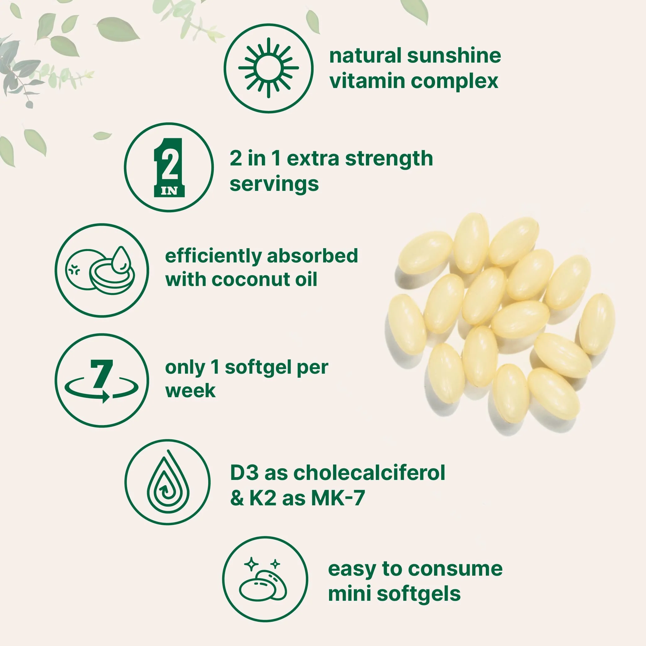 Micro Ingredients Vitamin D3 50,000 IU + K2 MK-7 200 mcg, 240 Softgels | Virgin Coconut Oil | 2-in-1 Support | Easy to Swallow, Non-GMO - Image 5