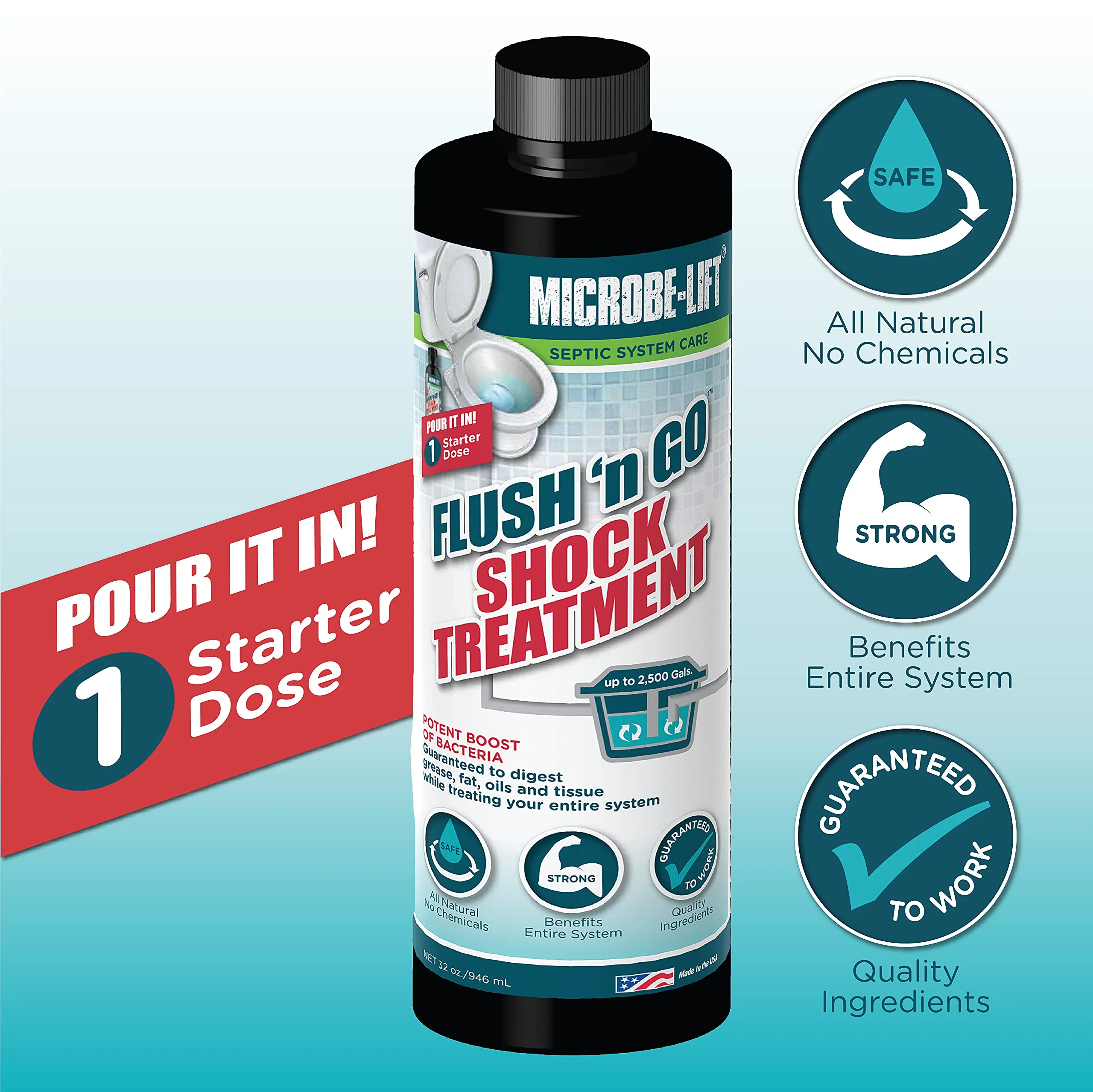 Microbe-Lift Septic Tank Treatment, Flush 'N Go Shock Treatment, 32 Ounces - Image 5