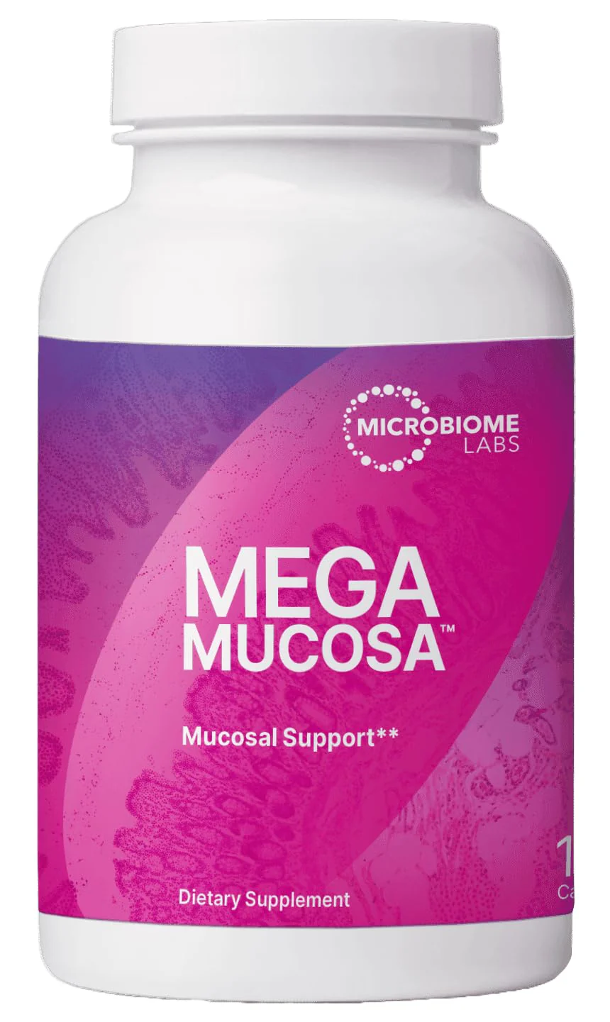 Microbiome Labs MegaMucosa - Amino Acids Supplement with Dairy-Free Immunoglobulins - Gut Health + Immune Support for Women & Men - for Complete Mucosal Support (180 Capsules)