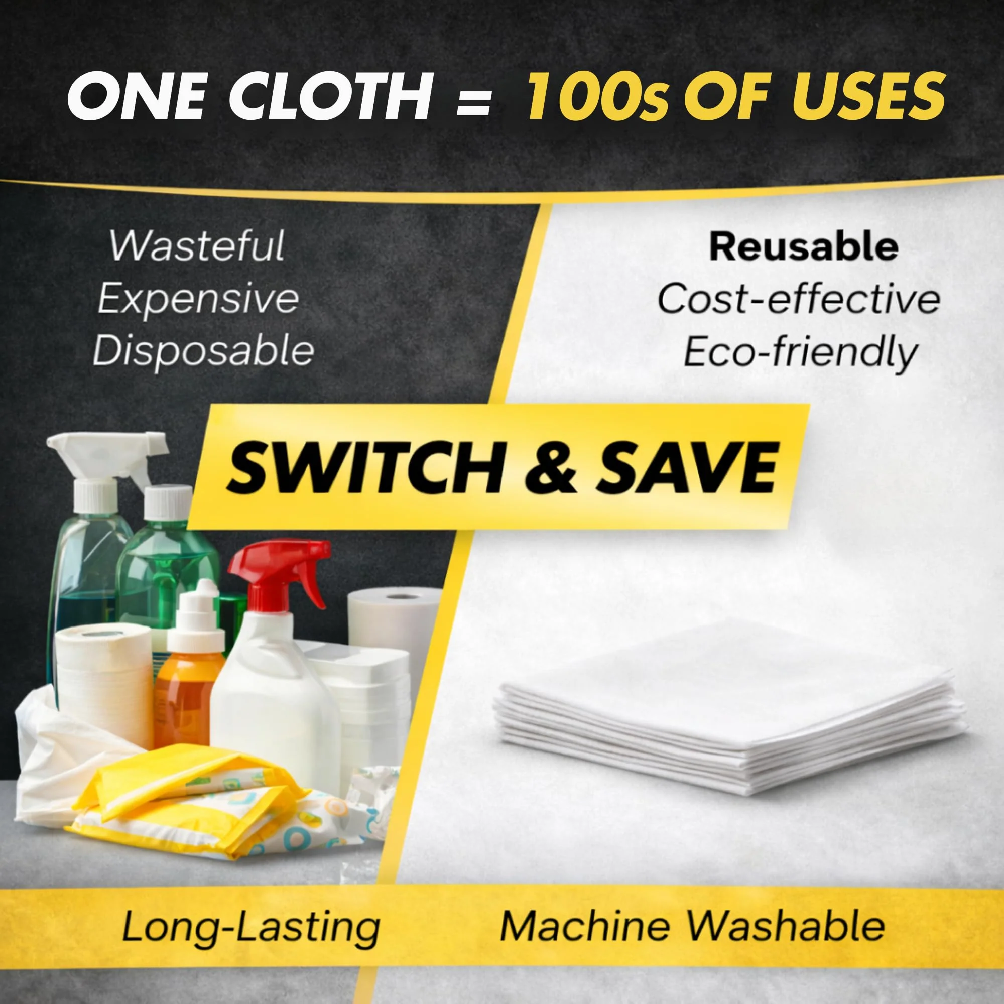 Microfiber Magic Streak Free Cleaning Cloth 6 Pack Clean Any Surface With Just Water Eco Friendly Environmentally Safe Perfect for Window, Mirror, Kitchen, Counters, Appliances, Car, Cycle, TV Screen - Image 6