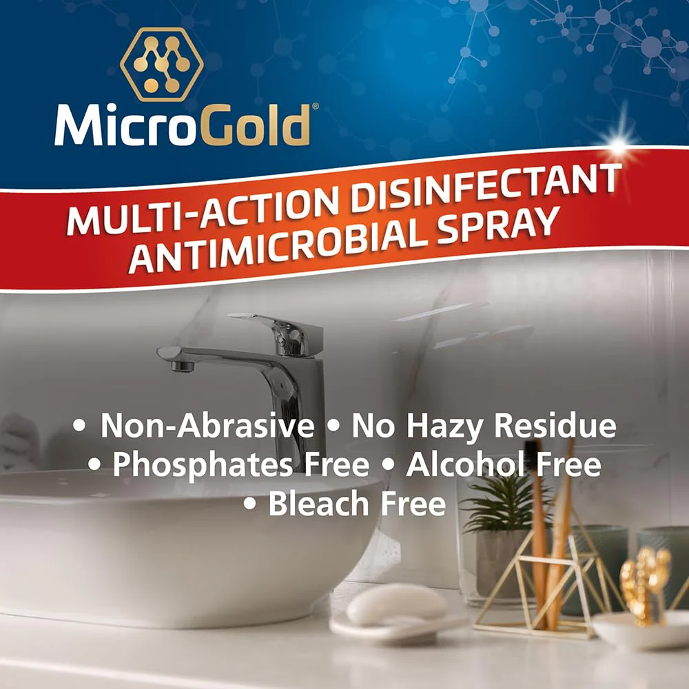 MicroGold Multi-Action Disinfectant Antimicrobial Spray Tested and Proven Effective to Kill the COVID-19 Virus, Kills 99.9% of Viruses and Bacteria, 24 Fluid Ounces, 6 Pack, Packaging May Vary - Image 7
