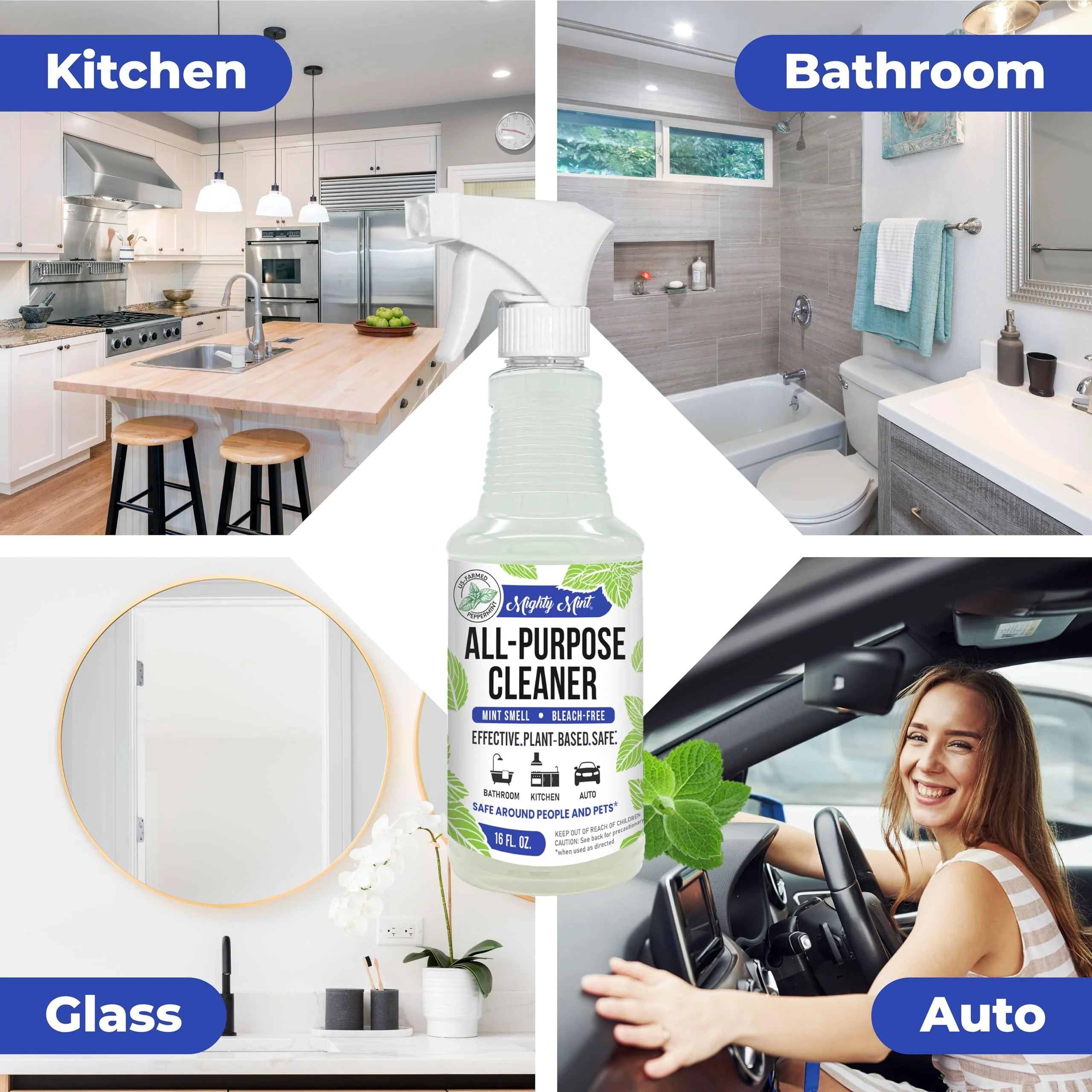 Mighty Mint All-Purpose Cleaner Spray – Plant-Based, Multi-Surface Cleaning for Kitchen, Bathroom & Home – Cuts Grease, Dirt & Grime - Peppermint Scent, 16 oz - Image 8