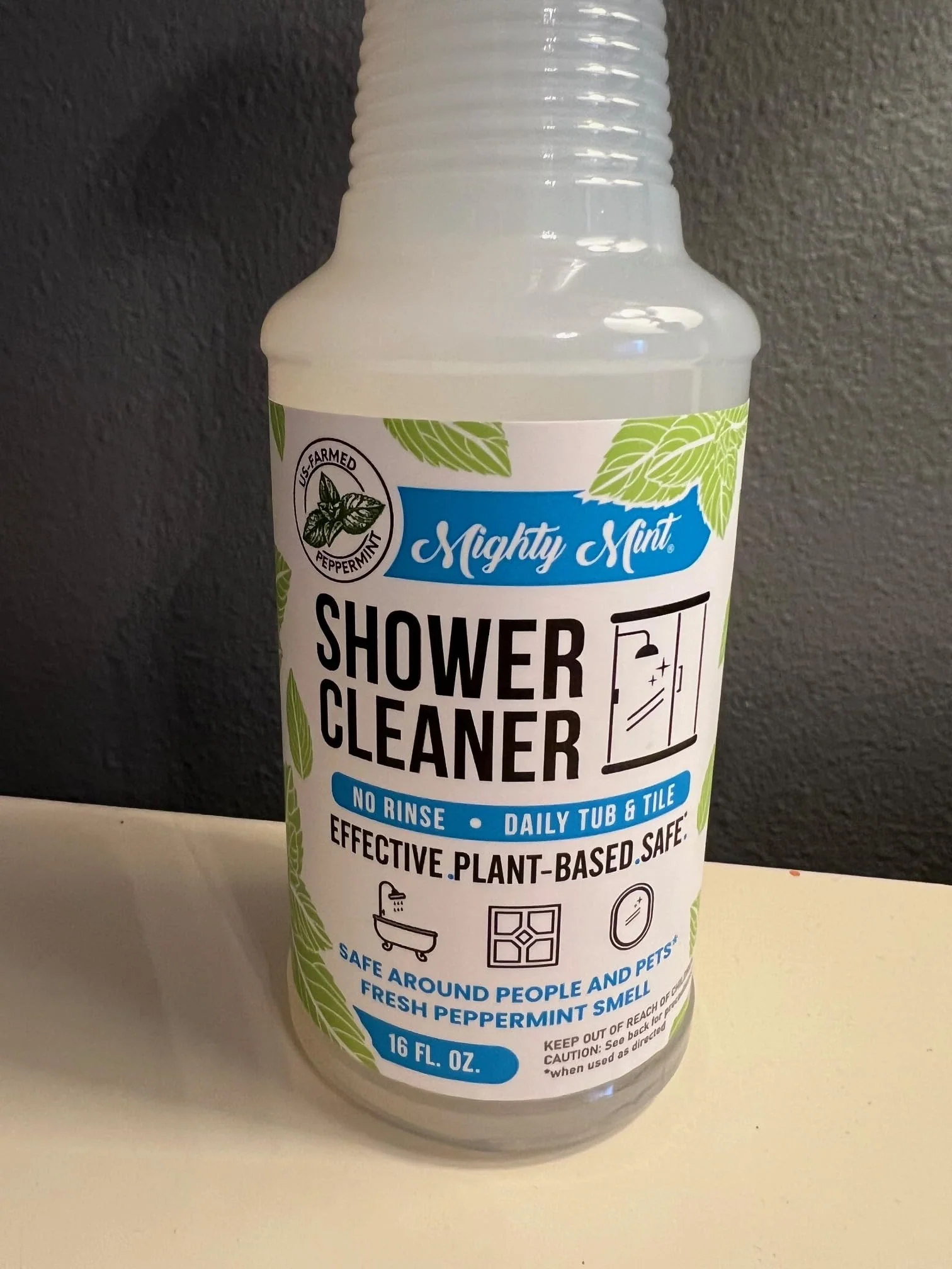 Mighty Mint Daily Shower Cleaner Spray – No Rinse, No Scrub Solution for Glass, Tile & Grout – Plant Based Formula with Peppermint Scent - 16 oz. - Image 2