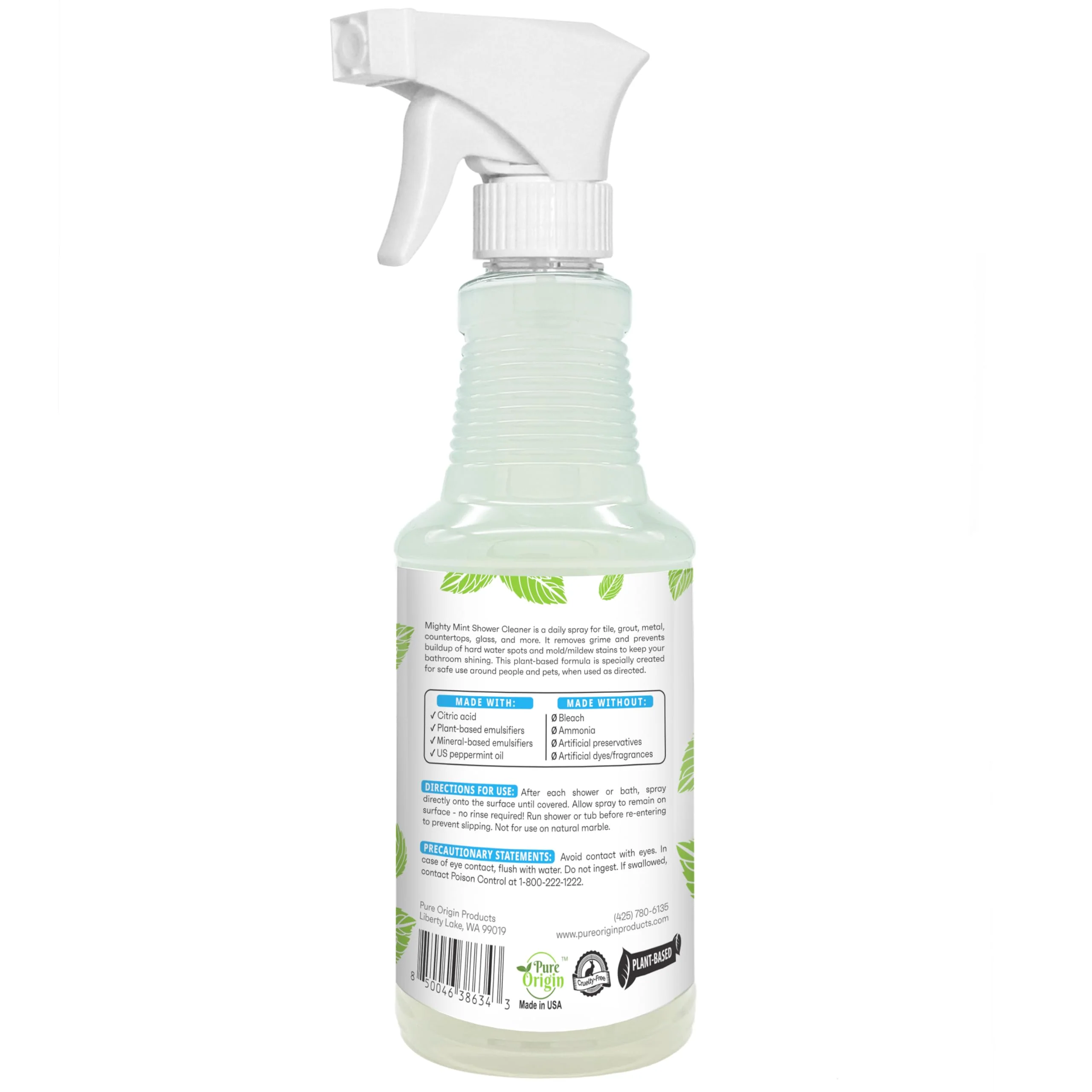 Mighty Mint Daily Shower Cleaner Spray – No Rinse, No Scrub Solution for Glass, Tile & Grout – Plant Based Formula with Peppermint Scent - 16 oz. - Image 4