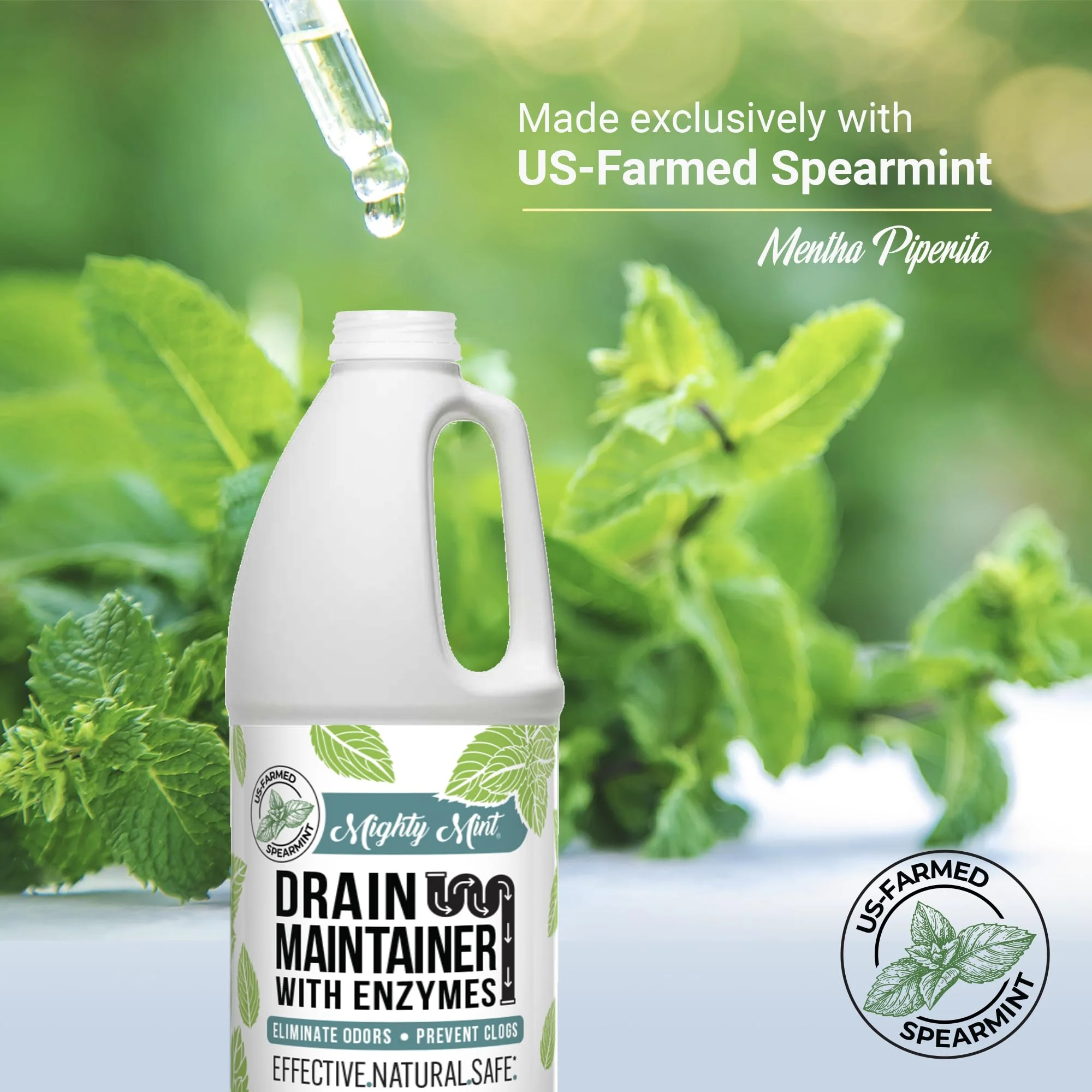 Mighty Mint Enzyme Drain Maintainer – Drain Cleaner & Deodorizer for Odor Control and Buildup Prevention – Safe for Pipes, Septic & Grease Traps - 32 oz. - Image 5