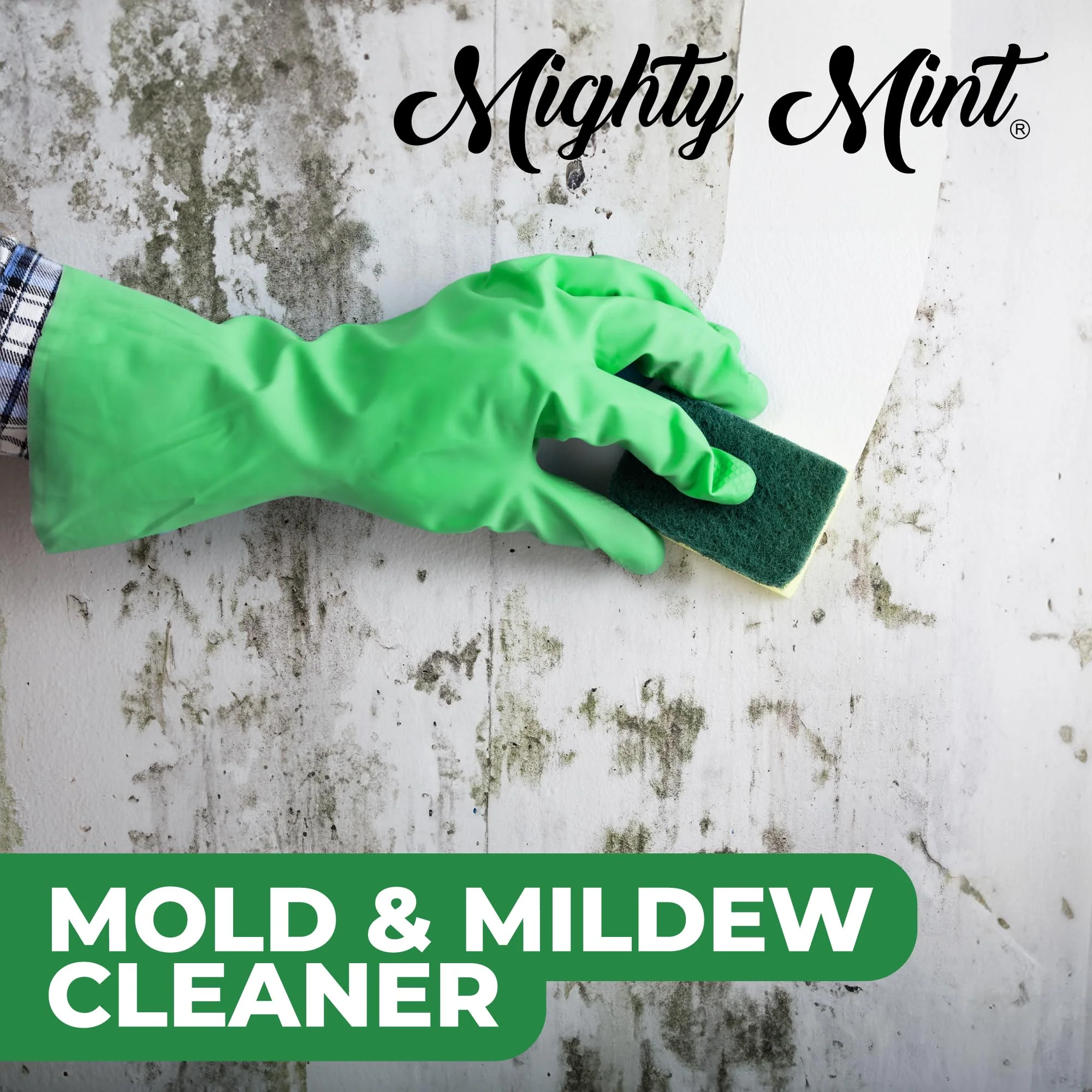 Mighty Mint Mold & Mildew Stain Remover Spray, Rapid Clean for Bathroom, Kitchen, Hard Water, Outdoors, Natural Peppermint Scent, 16oz - Image 6