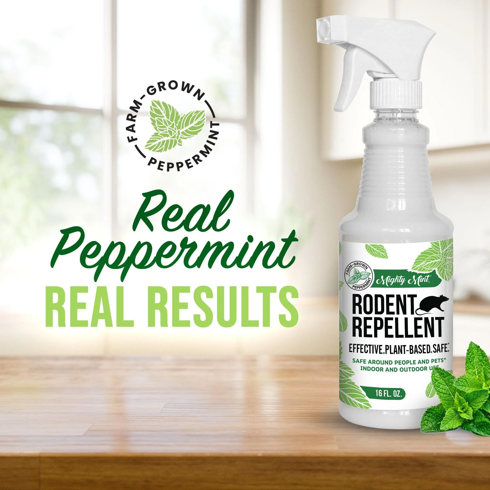 Mighty Mint Peppermint Oil Rodent Repellent Spray – Natural Indoor & Outdoor Control for Mice and Rats – Plant-Based, Extra-Strong Formula - 16 oz - Image 2