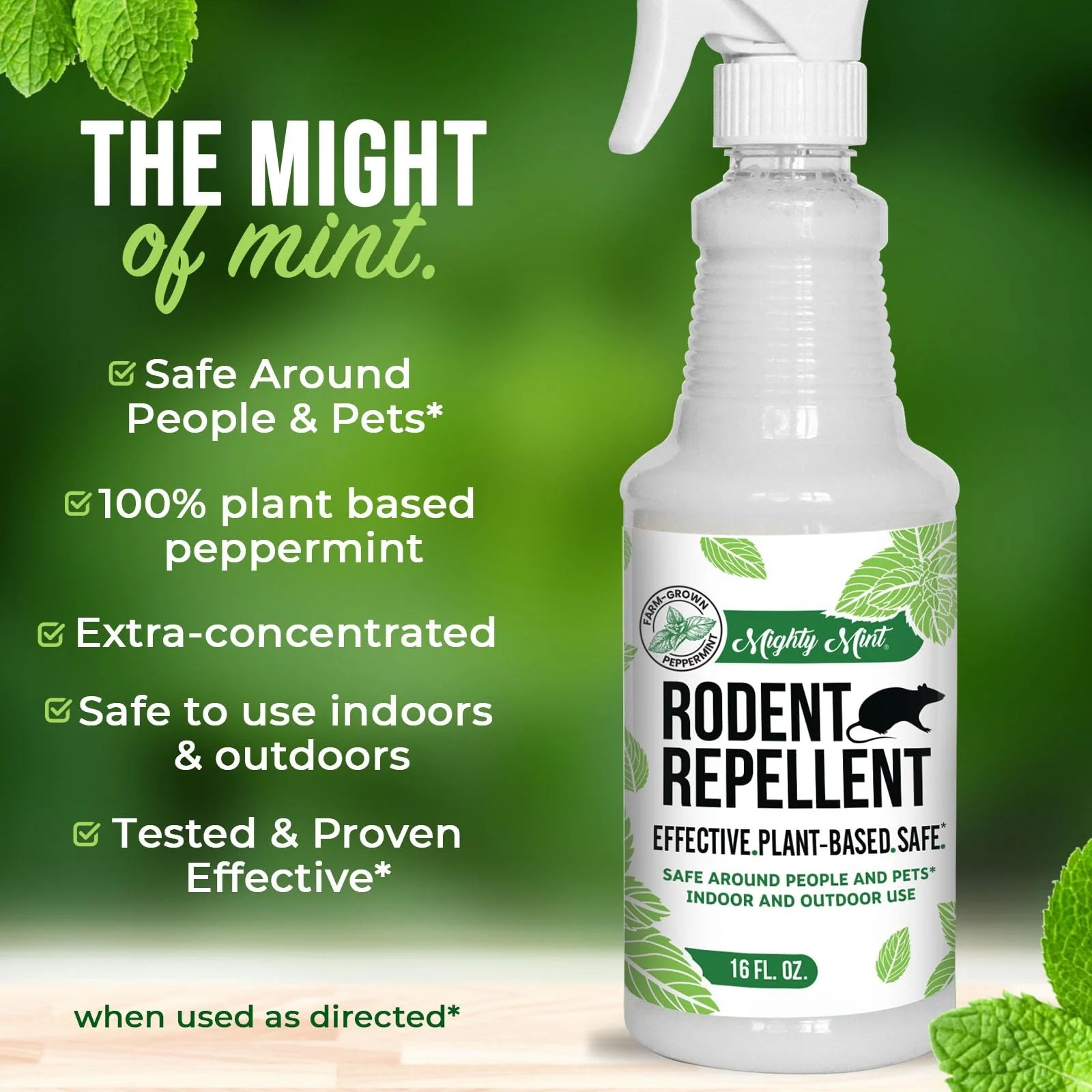 Mighty Mint Peppermint Oil Rodent Repellent Spray – Natural Indoor & Outdoor Control for Mice and Rats – Plant-Based, Extra-Strong Formula - 16 oz - Image 7