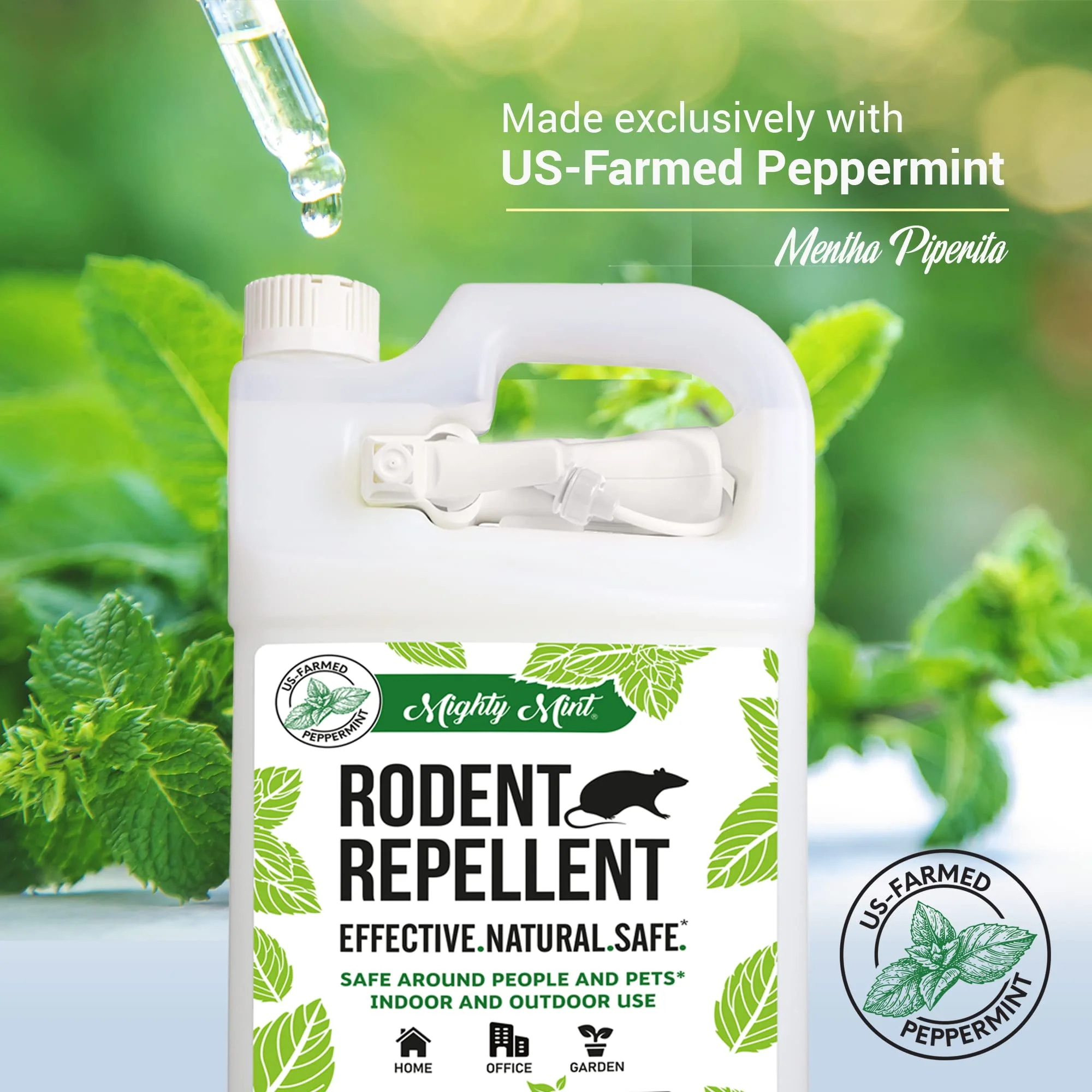 Mighty Mint Peppermint Oil Rodent Repellent Spray with Microfiber Cloth – Natural Indoor & Outdoor Control for Mice and Rats – Plant-Based, Extra-Strong Formula - 1 Gallon (128 oz) - Image 6
