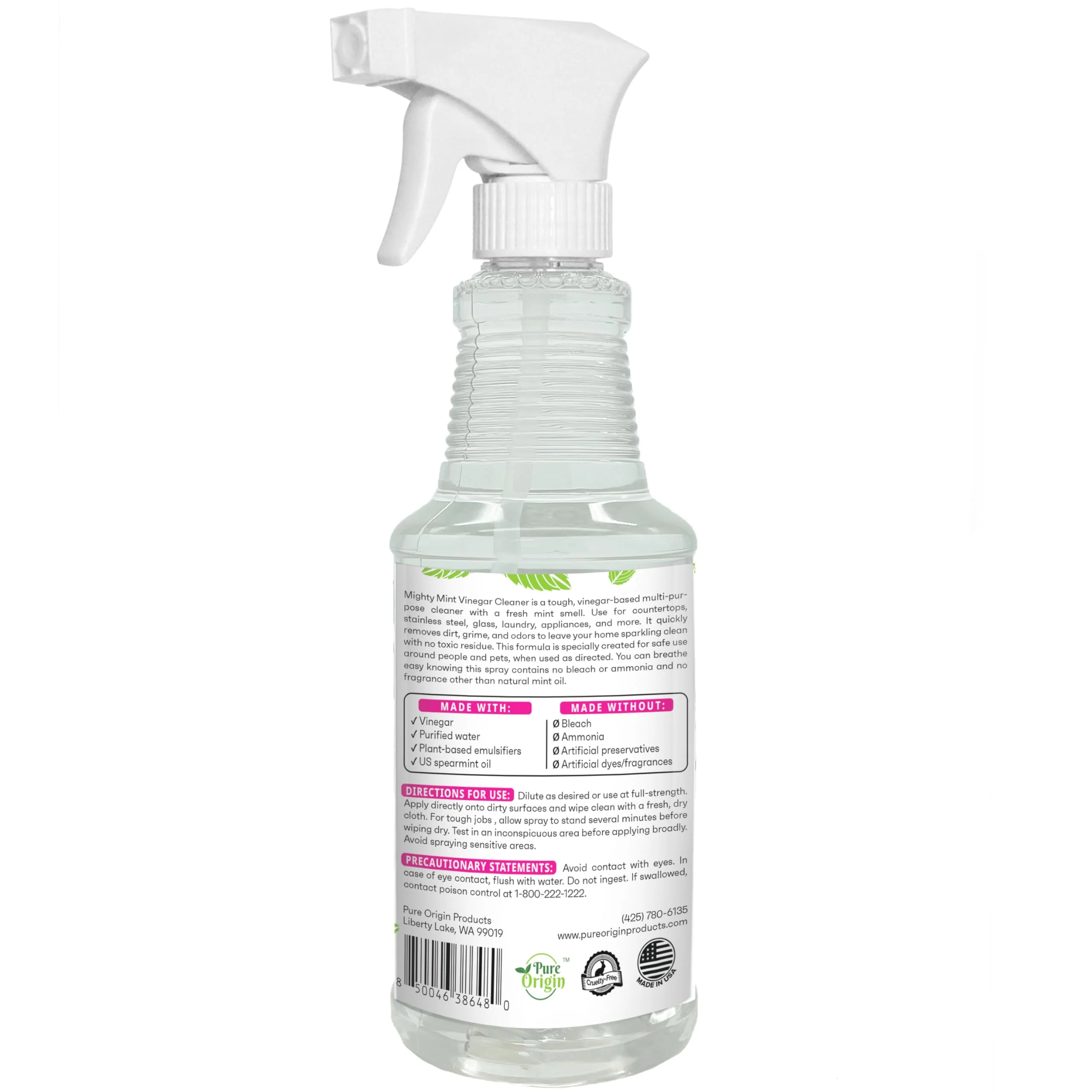 Mighty Mint Vinegar Cleaner, All-Purpose Spray, Spearmint Scent, 16oz - Image 2