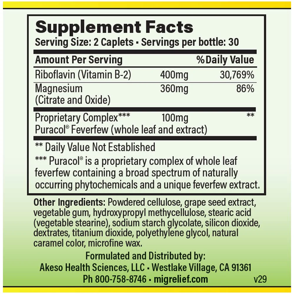 MigreLief Original Formula Triple Therapy with Puracol, 60 Count (Pack of 3) - Image 6