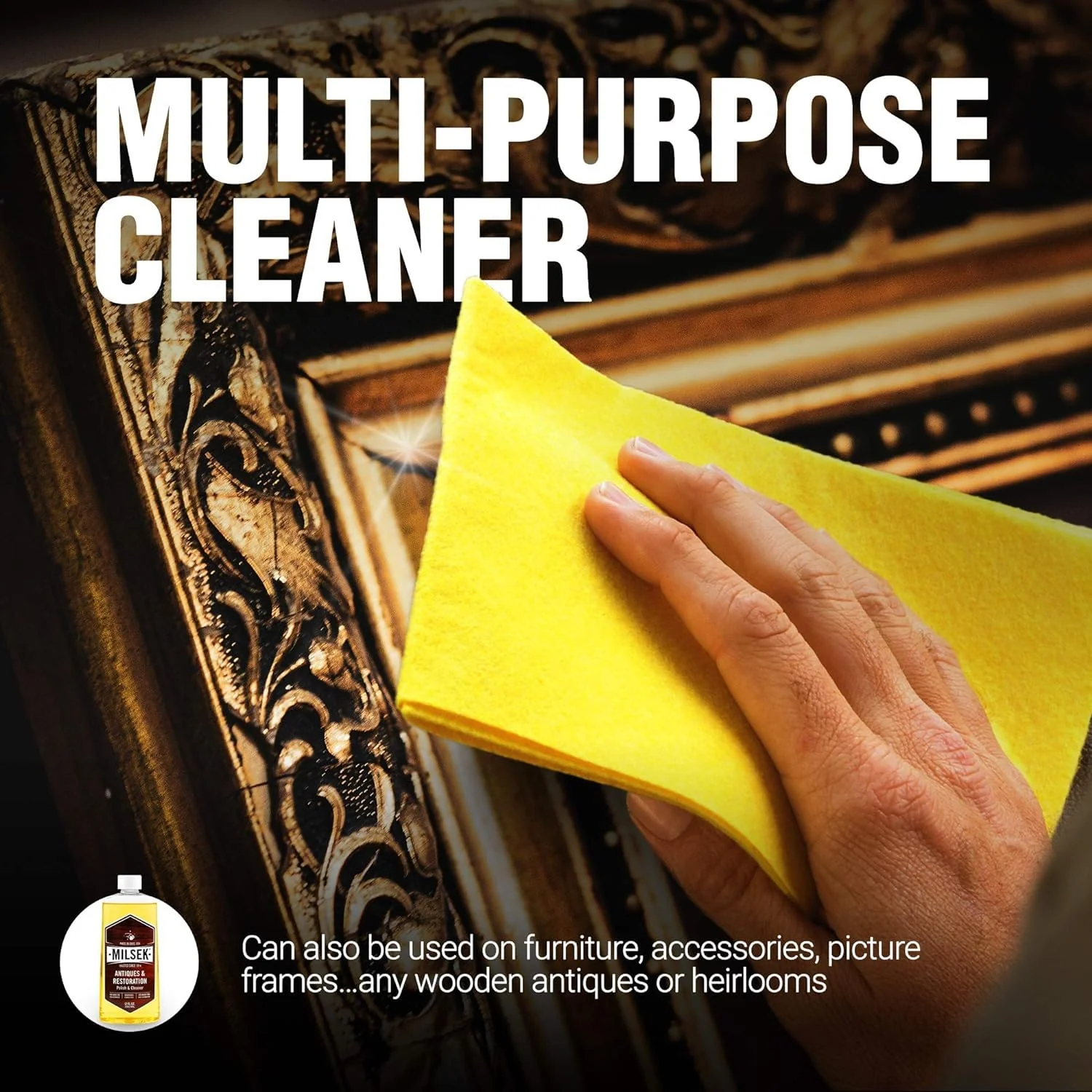 Milsek Antiques & Restoration Polish & Cleaner - Home Essential Cleaning Supplies for Home Improvement of any Wood Antiques or Heirlooms - 12 Fl Oz (Pack of 4) - Image 6