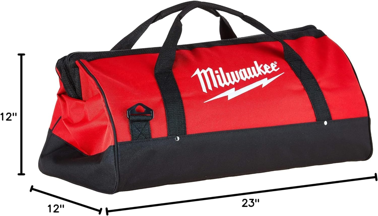 Milwaukee Heavy Duty 23 x 12 x 12 Inch Canvas Tool Bag w/Shoulder Strap and 6 Interior Pockets - Image 4