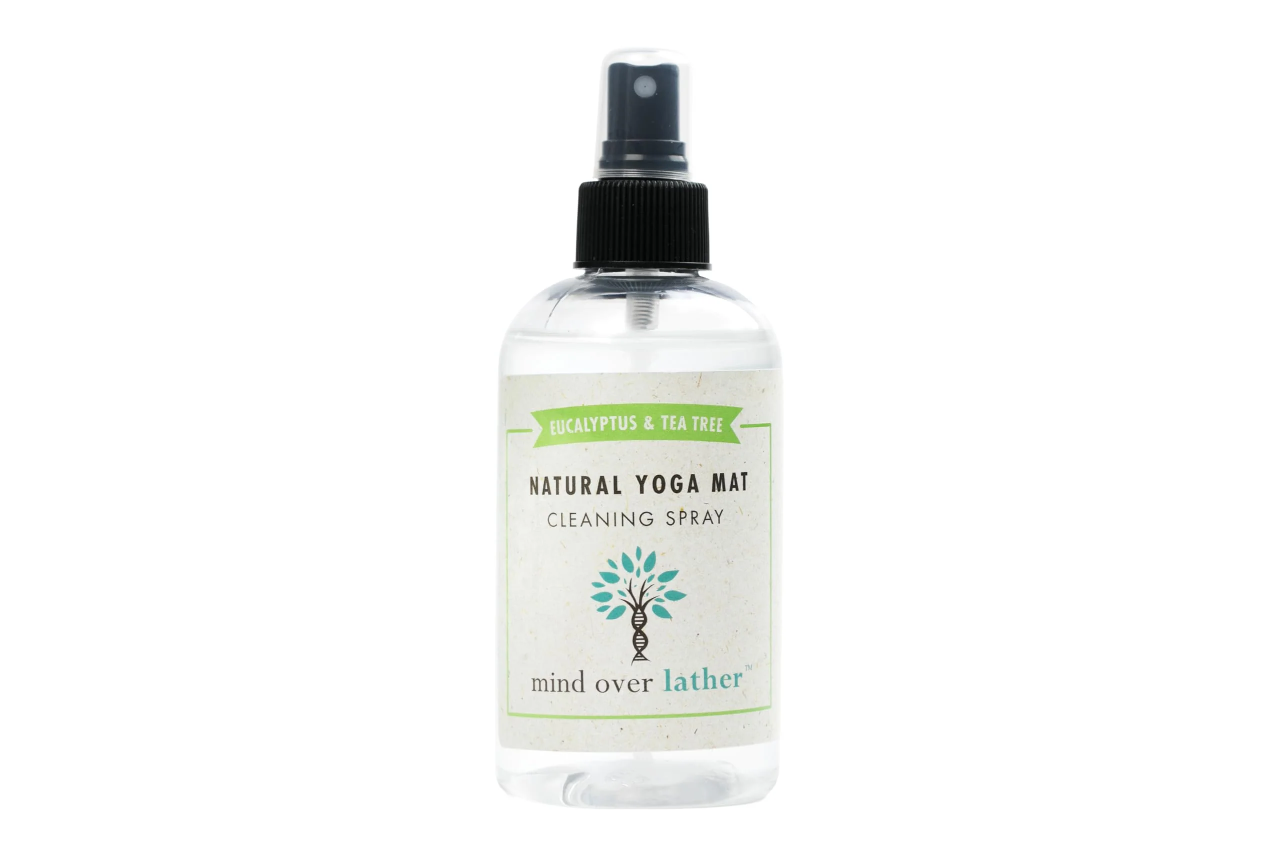 Mind Over Lather 100% Natural Yoga Mat Cleaning Spray 8oz | Works with All Mats | Cleans and Restores Using Essential Oils Naturally | Calming (Euclayptus Tea Tree)