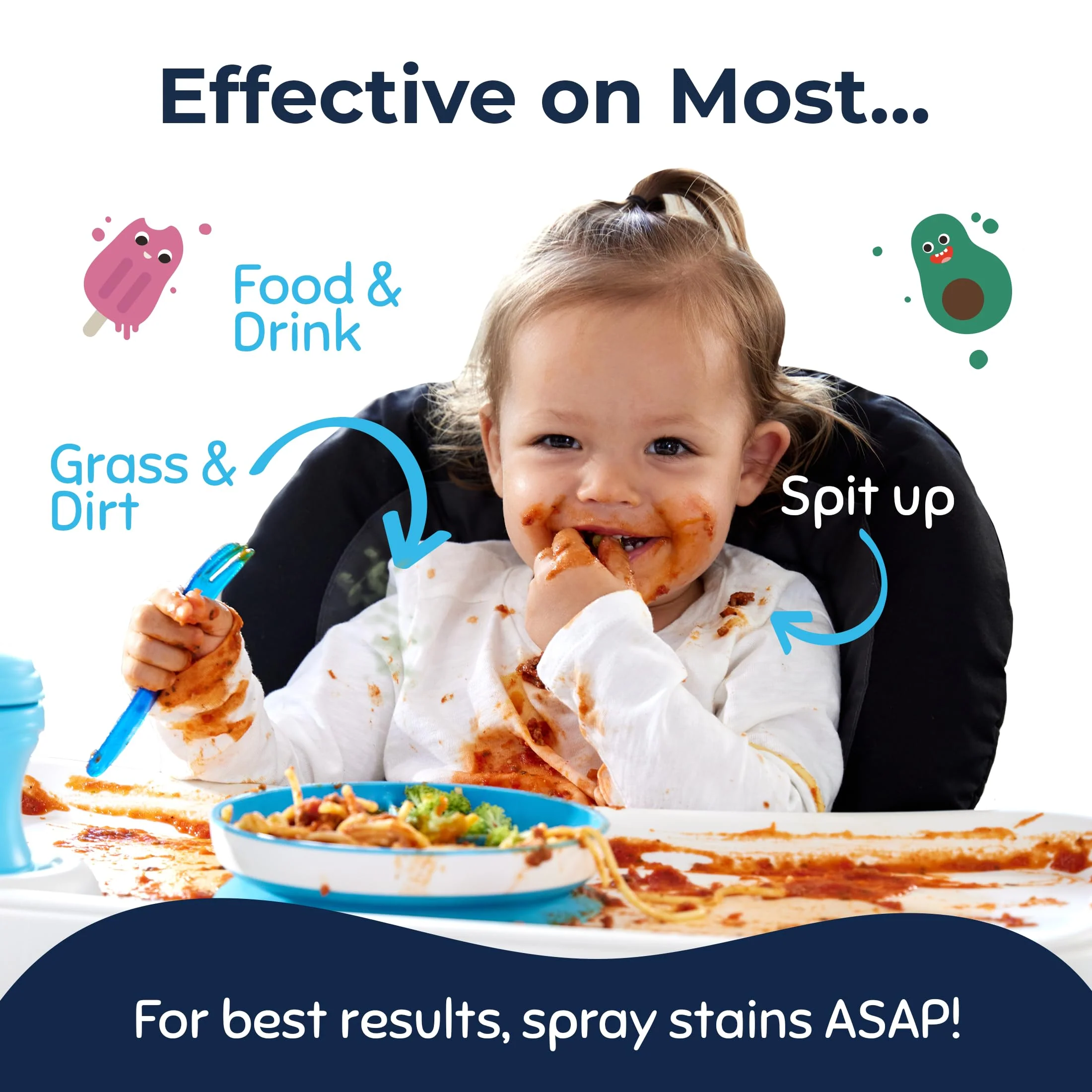 Miss Mouth's Messy Eater Stain Treater Spray - 16oz Stain Remover - Newborn & Baby Essentials - No Dry Cleaning Food, Grease, Coffee Off Laundry, Underwear, Fabric - Image 8