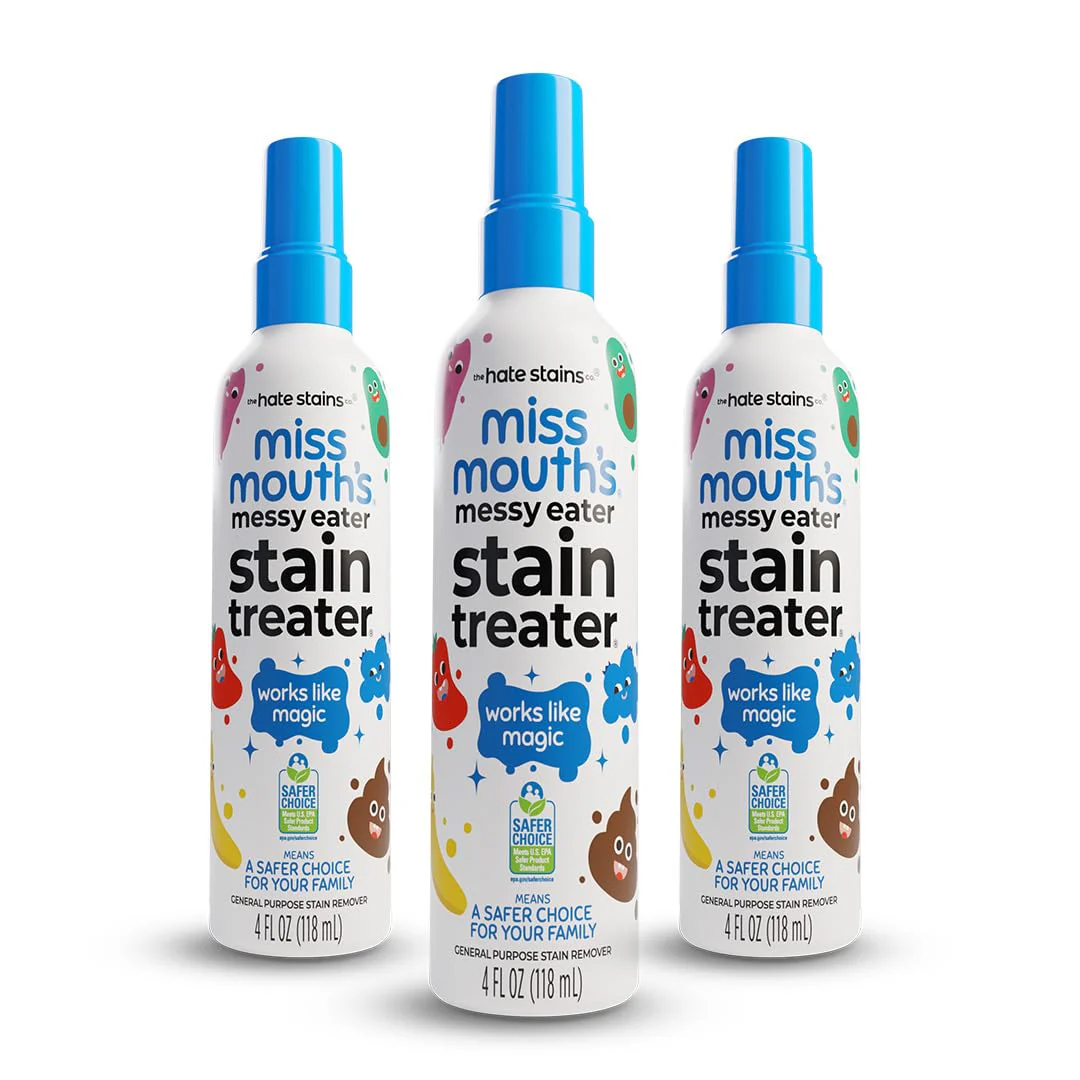 Miss Mouth's Messy Eater Stain Treater Spray - 4oz 3 Pack Stain Remover - Newborn & Baby Essentials - No Dry Cleaning Food, Grease, Coffee Off Laundry, Underwear, Fabric - Image 2