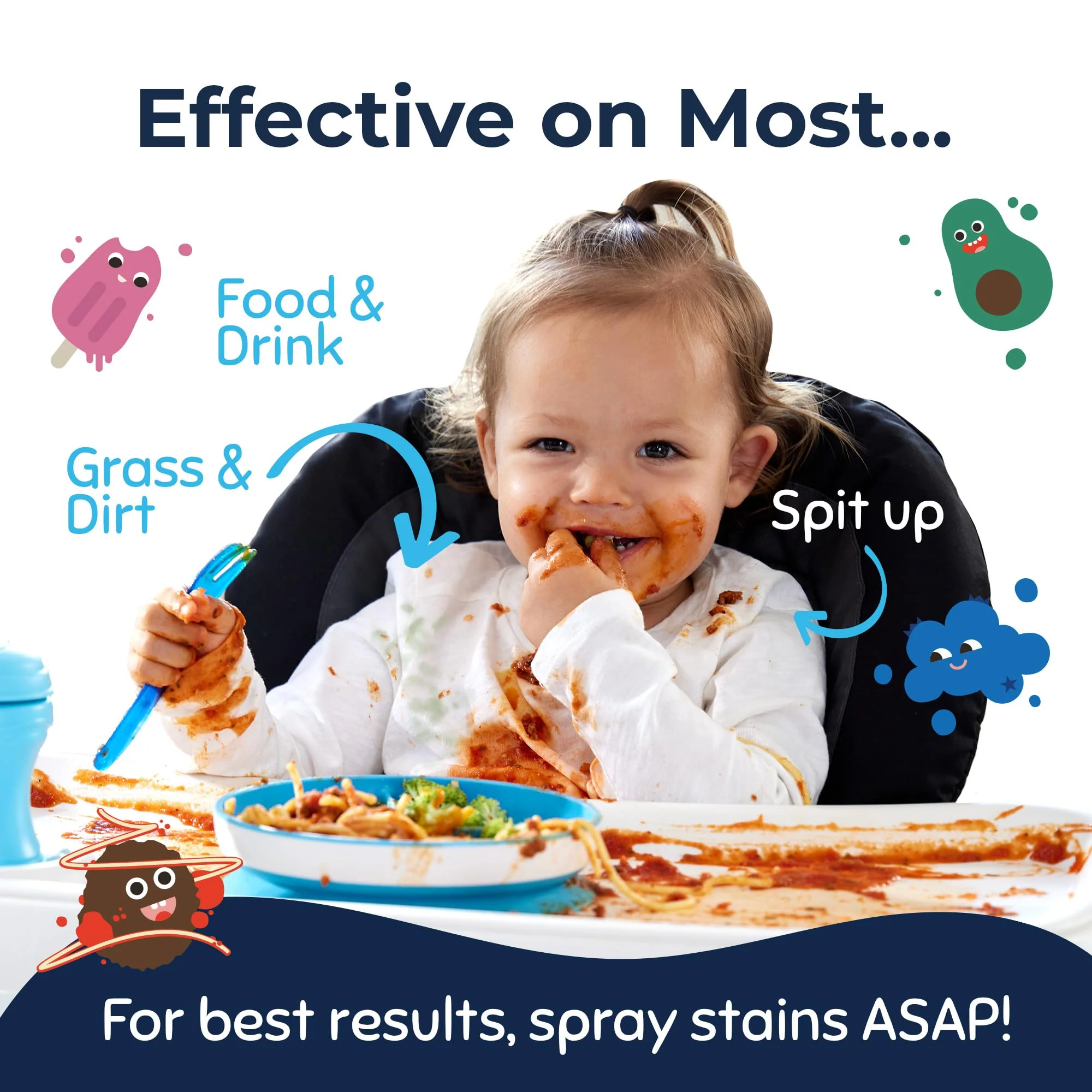 Miss Mouth's Messy Eater Stain Treater Spray - 4oz 3 Pack Stain Remover - Newborn & Baby Essentials - No Dry Cleaning Food, Grease, Coffee Off Laundry, Underwear, Fabric - Image 5