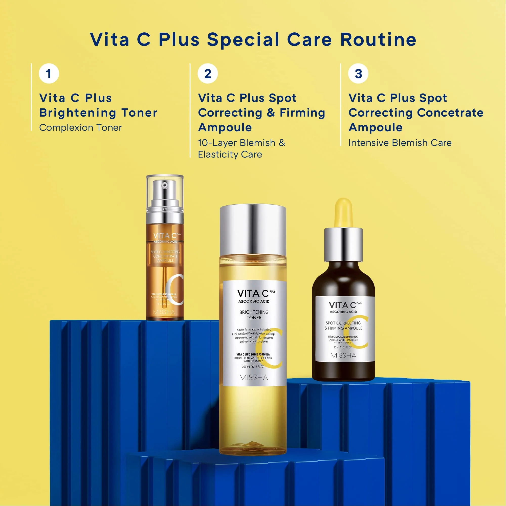 MISSHA Vita C Plus Spot Correcting & Firming Ampoule, Vitamin C Serum, Korean Serum for Face, Korean Skin Care For Aging Dull skin, Dark spots, 1.01 Fl oz/30ml - Image 2