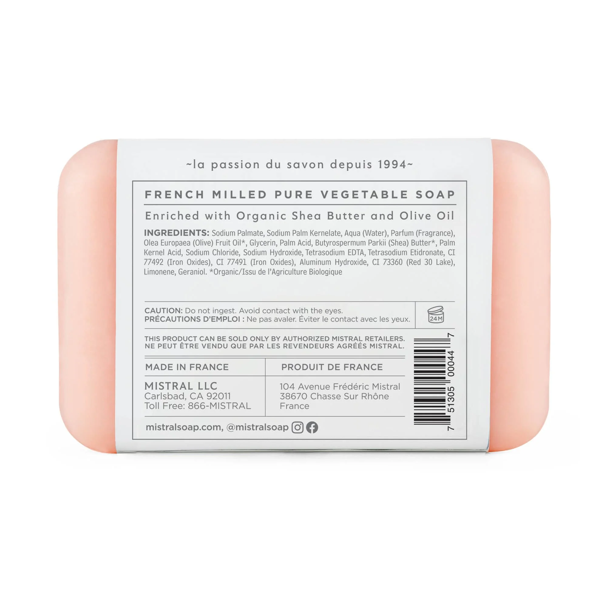 Mistral Classic French Bar Soap, Lychee Rose, 7 oz - Triple-Milled Luxury Natural Soap with Organic Shea Butter & Olive Oil | Long-Lasting Moisturizing Body Soaps for Women & Men (Pack of 2) - Image 4