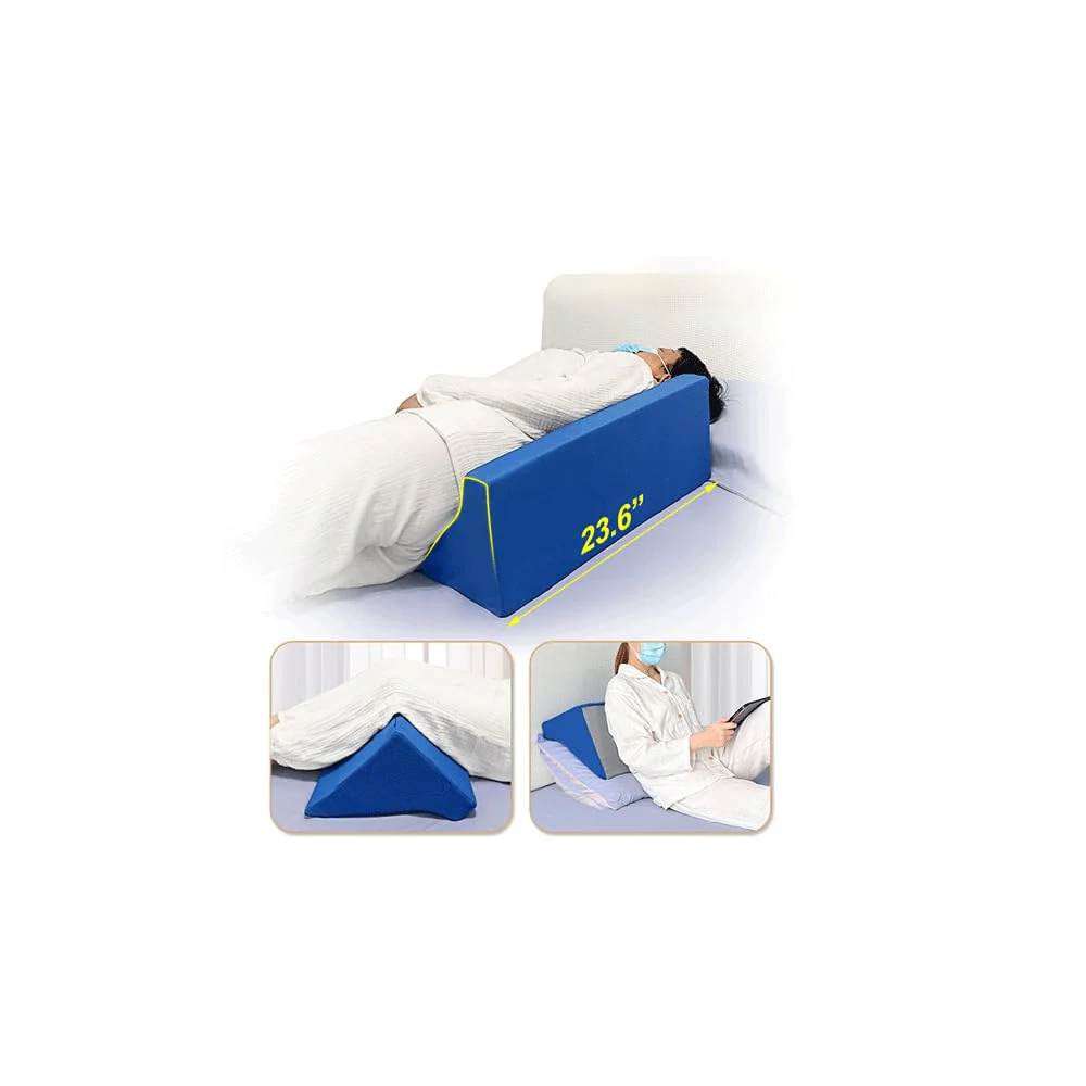 Mistuki Bed Wedge Pillow for Sleeping Seniors Incline Triangle Pillow Adults Post Surgery Back Support Bedsore Pressure Relief Positioning Foam Medical Wedge Bedridden Patient Body Leg Support(23.6")