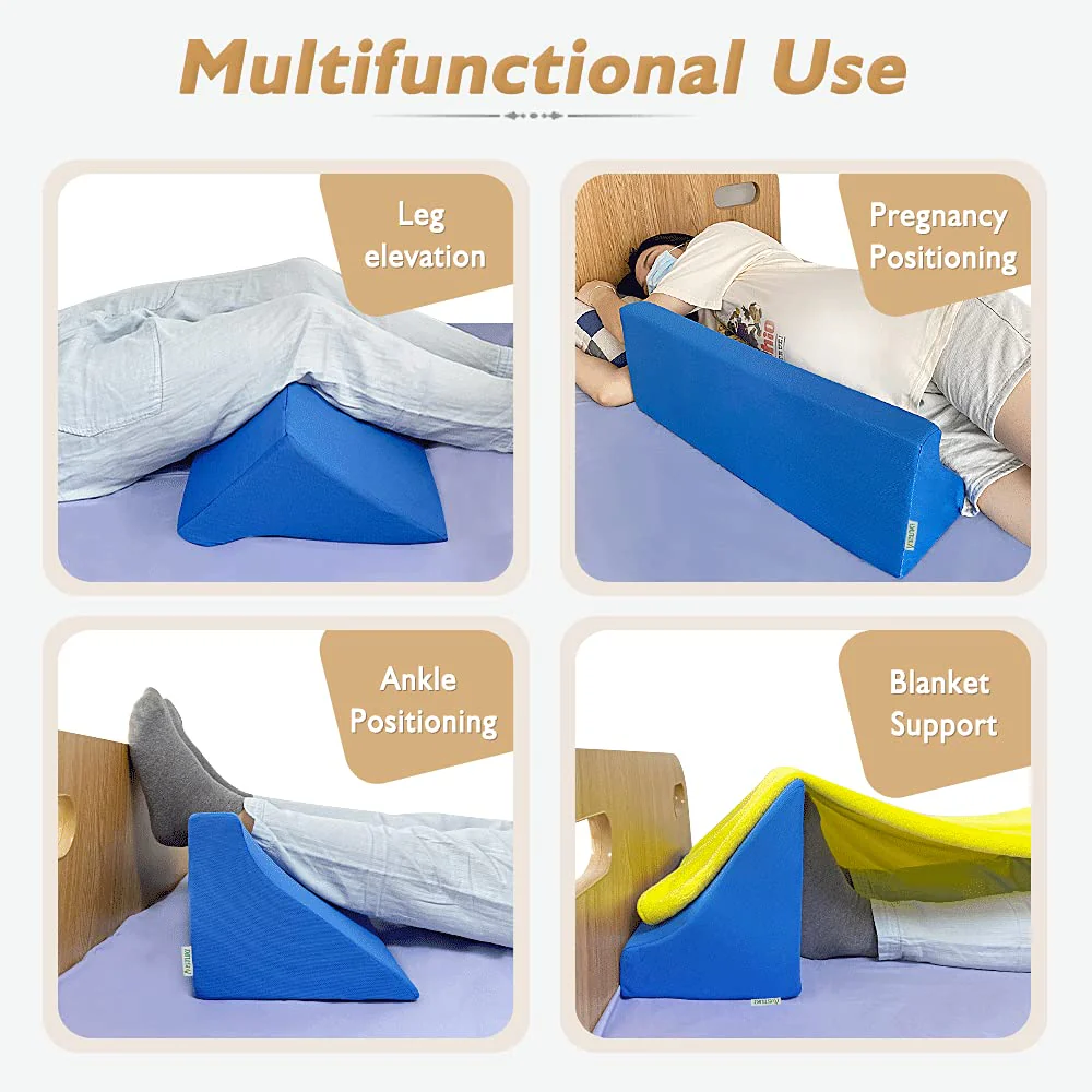 Mistuki Bed Wedge Pillow for Sleeping Seniors Incline Triangle Pillow Adults Post Surgery Back Support Bedsore Pressure Relief Positioning Foam Medical Wedge Bedridden Patient Body Leg Support(23.6") - Image 7